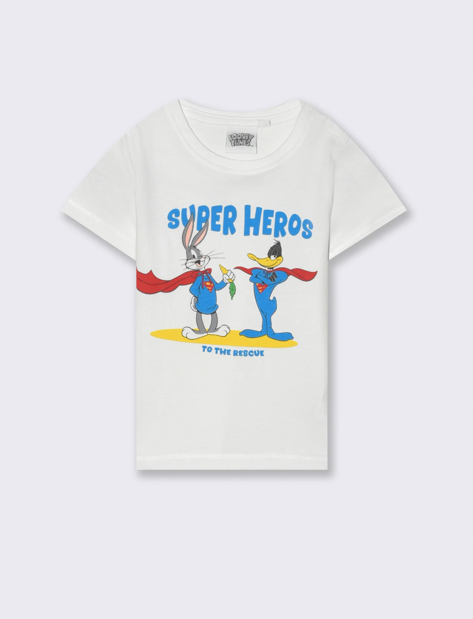 T shirt Looney Tunes super eroi da neonato - Bianco