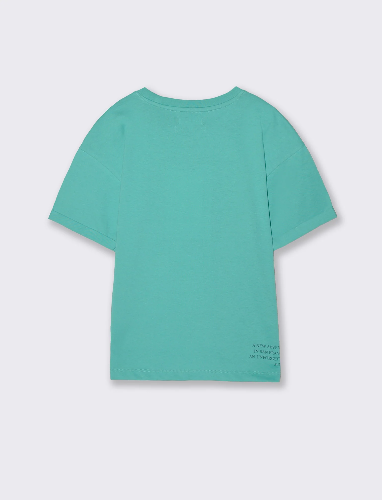 T-SHIRT LOOSE Estiva con Stampa Unica - Verde acqua - Image 2