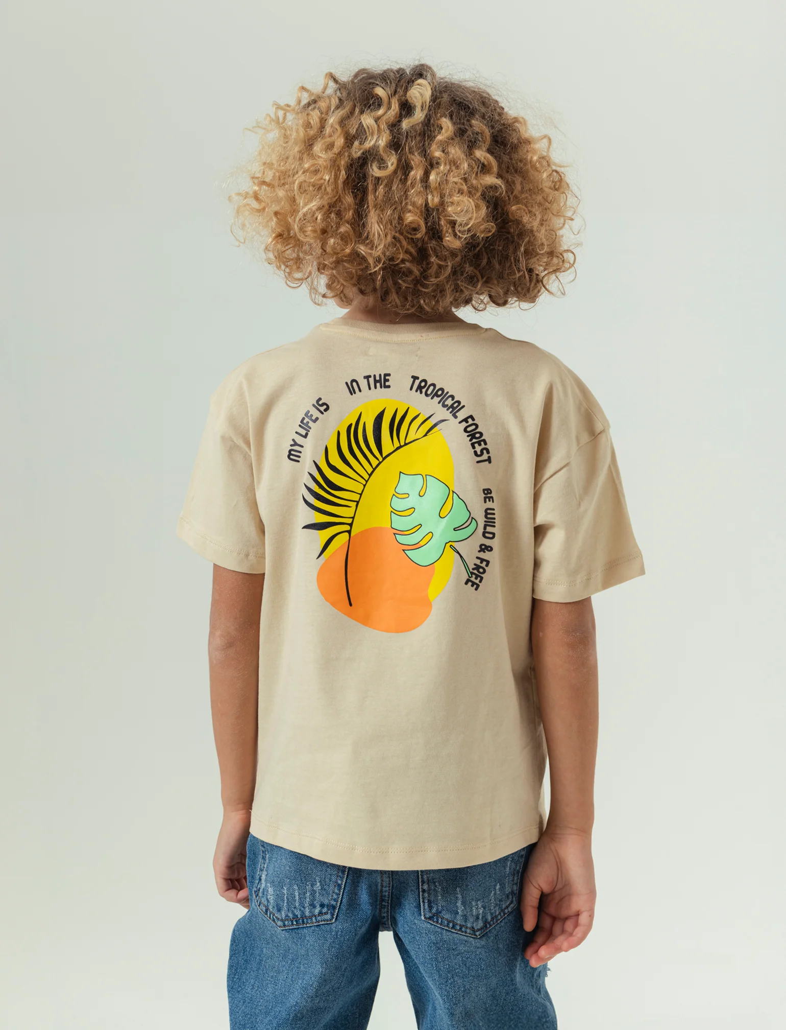 T-shirt LOOSE FIT da bambino - Beige - Image 3
