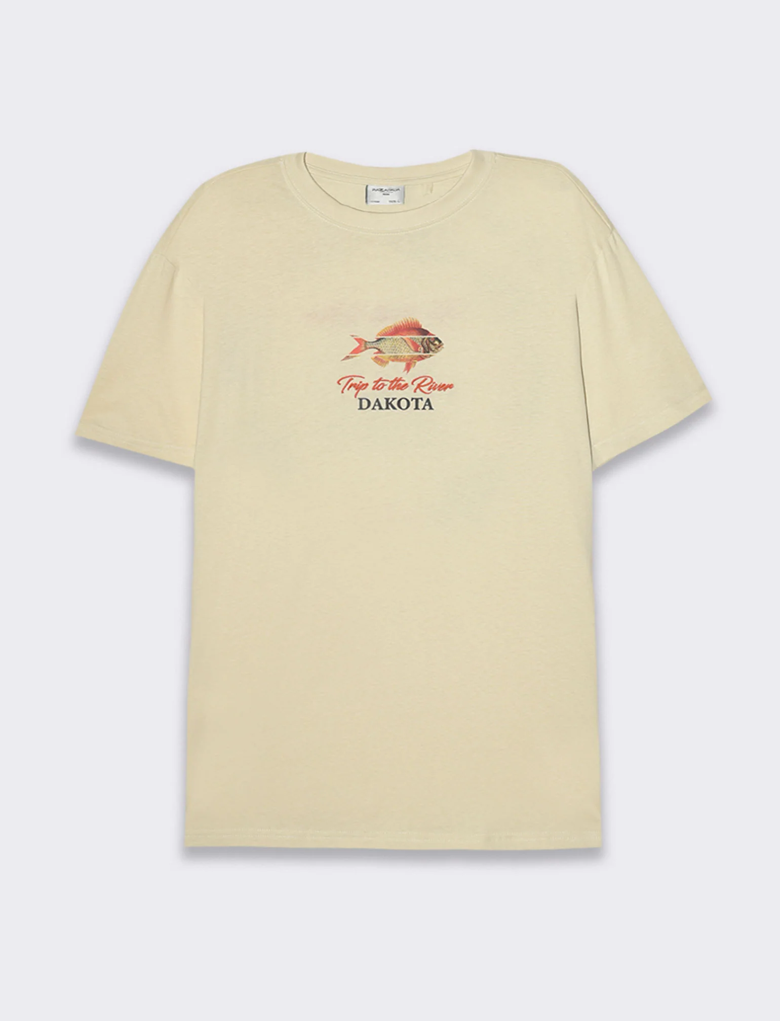 T-shirt loose fit in cotone con stampe da uomo - Beige ecru - Image 4
