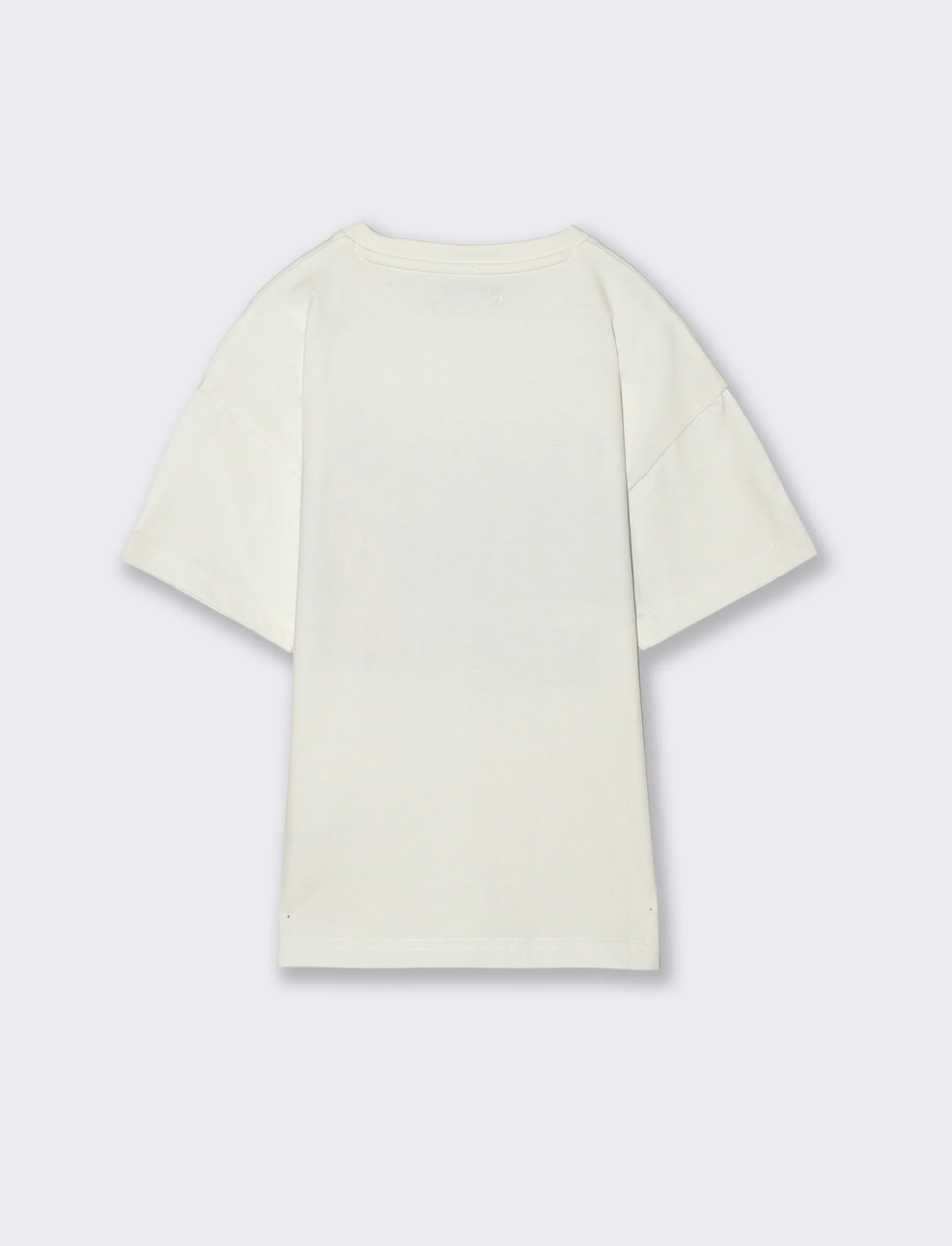T-shirt loose in cotone con stampa estiva - Bianco latte - Image 2