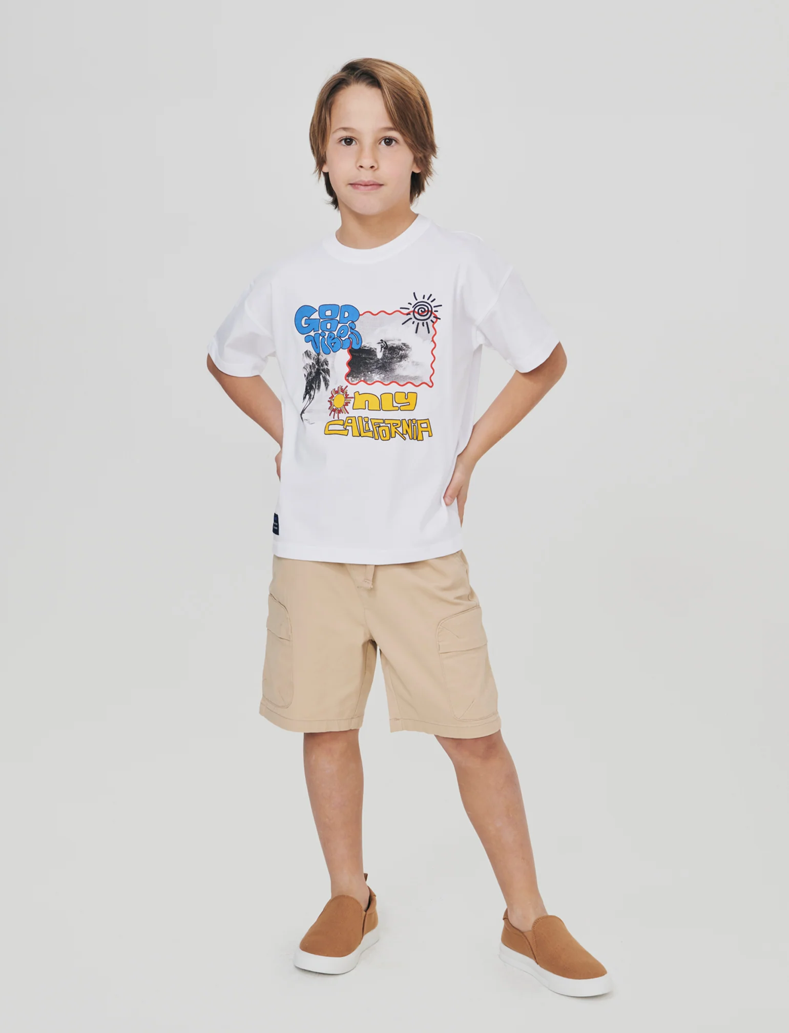 T-shirt loose mezza manica estiva - Bianco