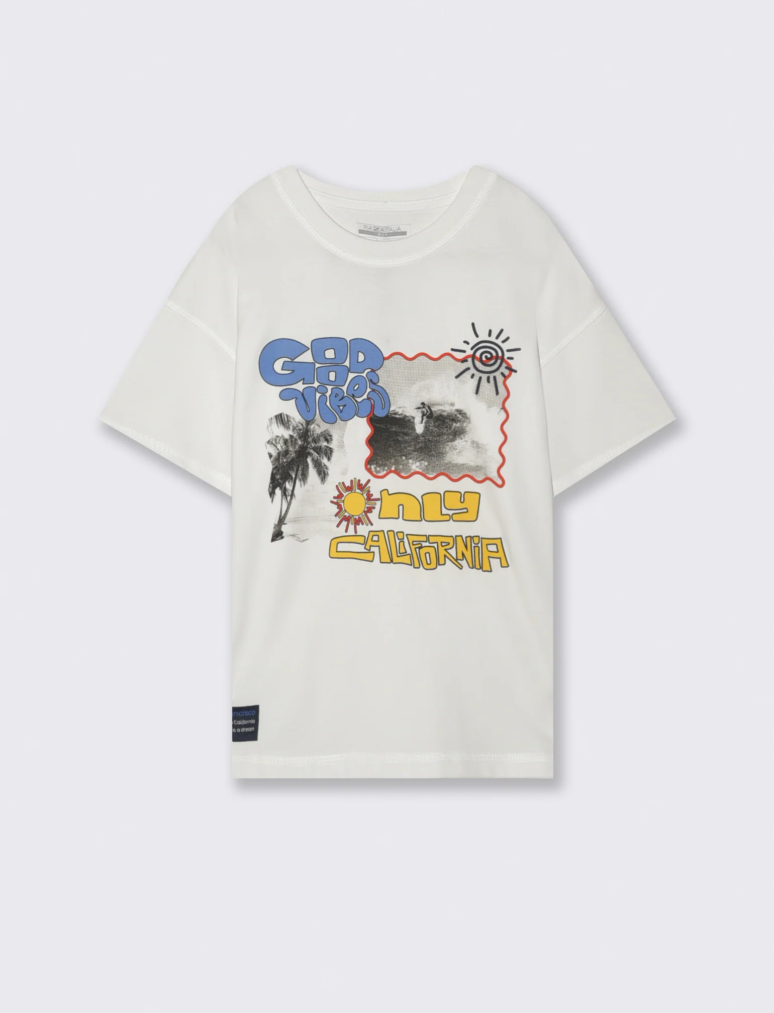 T-shirt loose mezza manica estiva - Bianco - Image 2