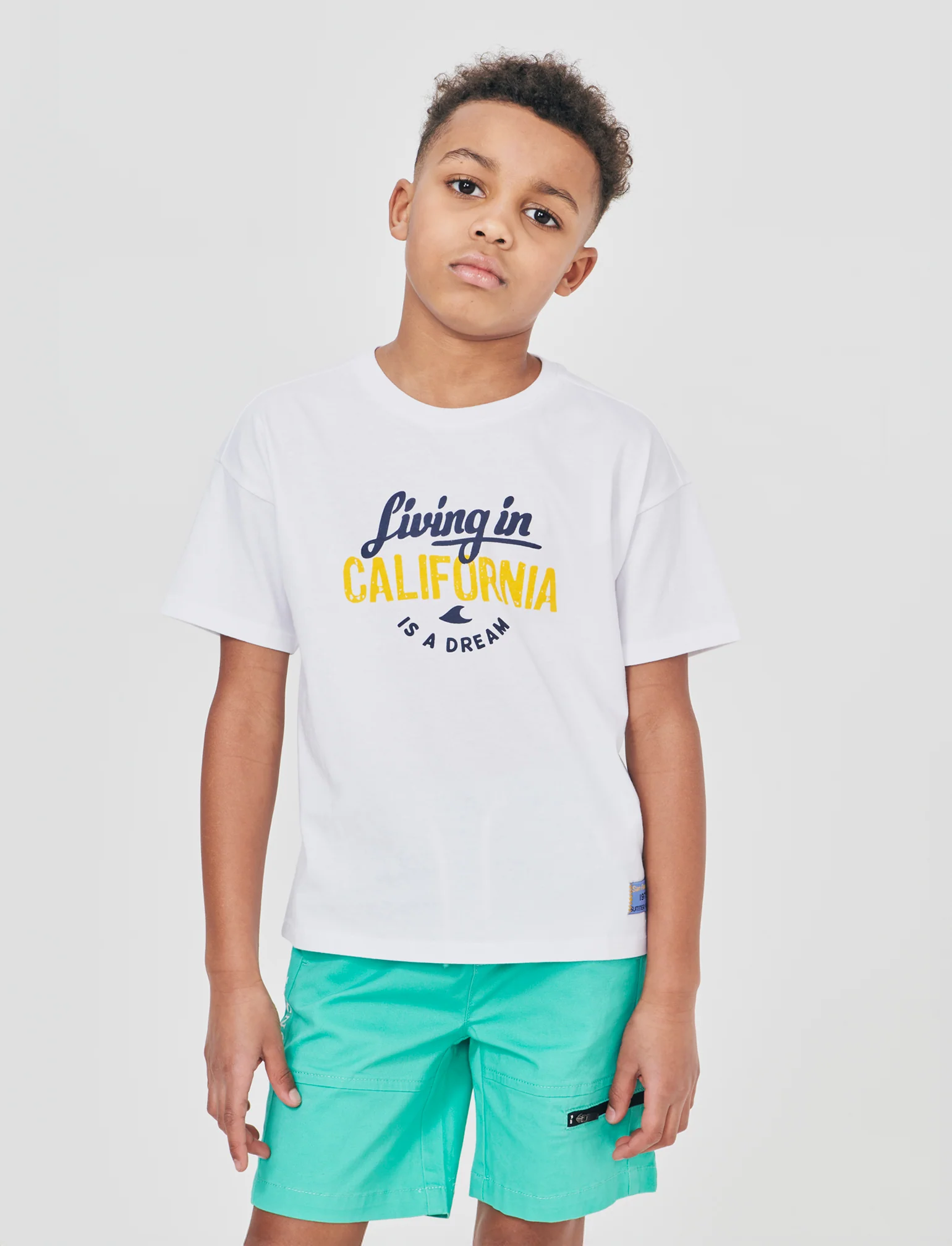 T-shirt loose mezza manica estiva - Bianco