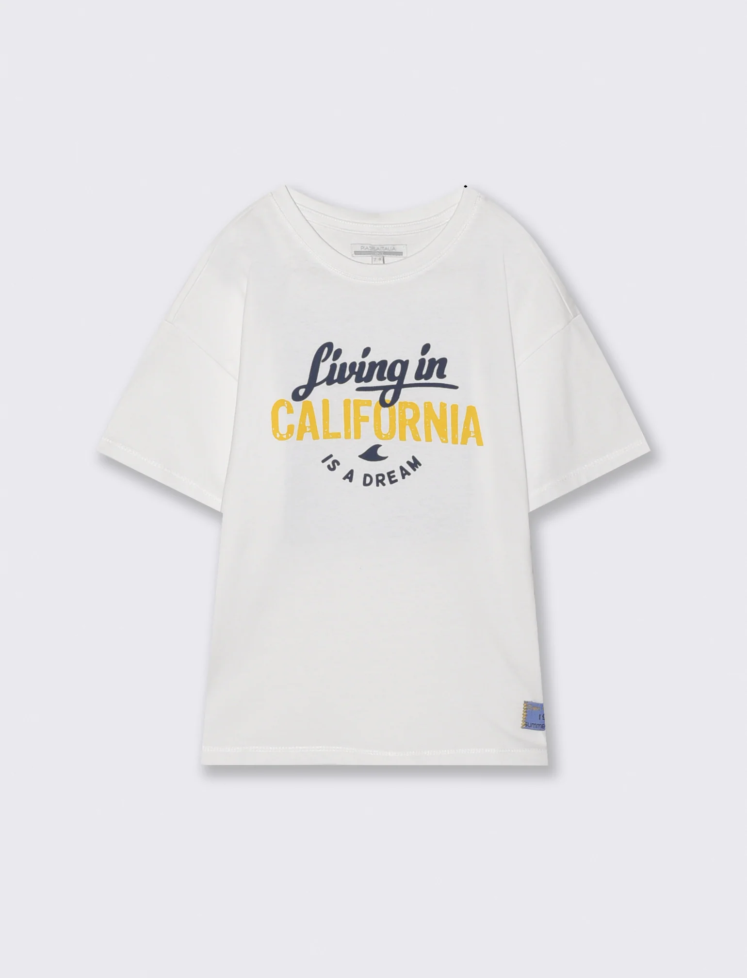 T-shirt loose mezza manica estiva - Bianco - Image 3