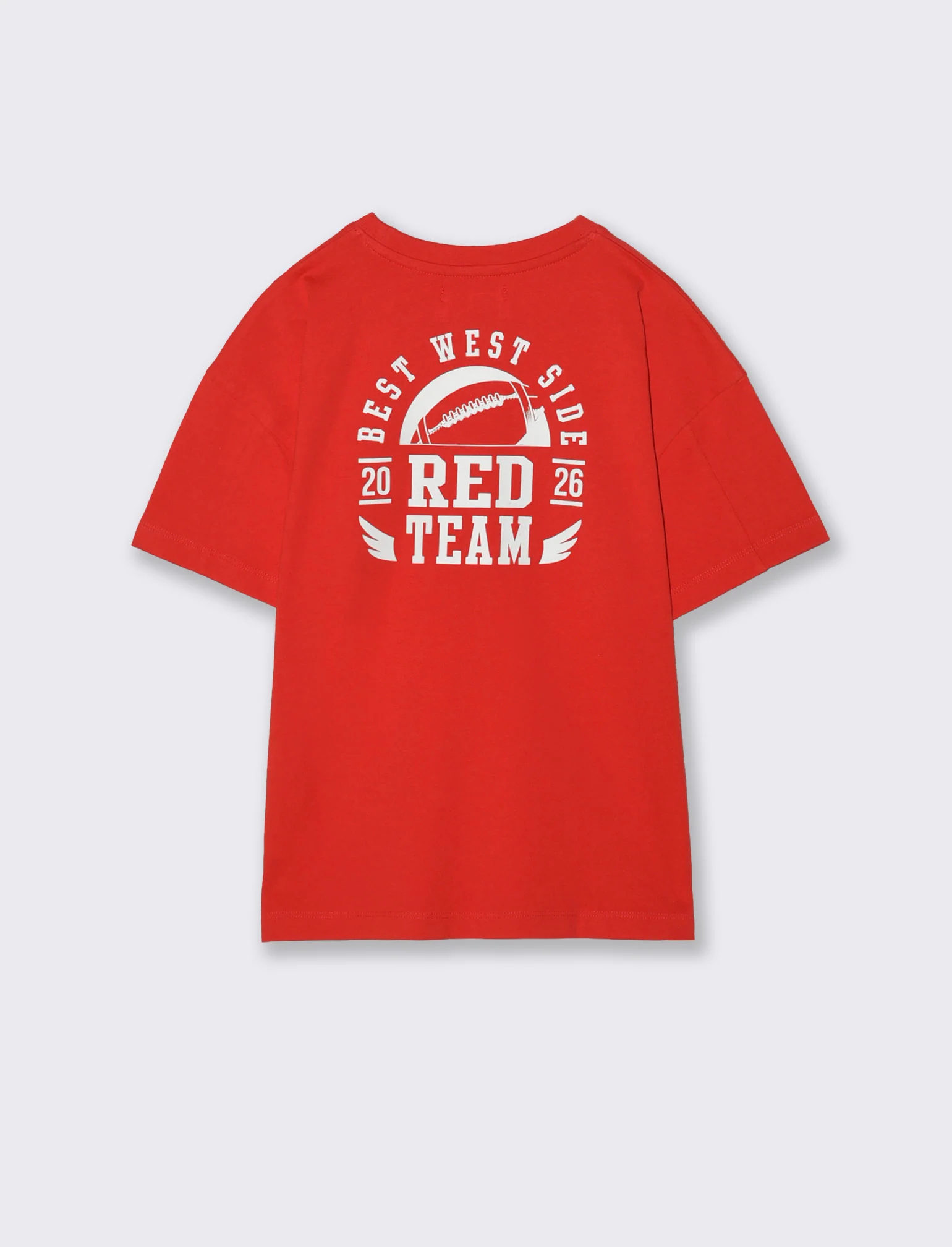 T-shirt loose mezza manica estiva - Rosso - Image 2