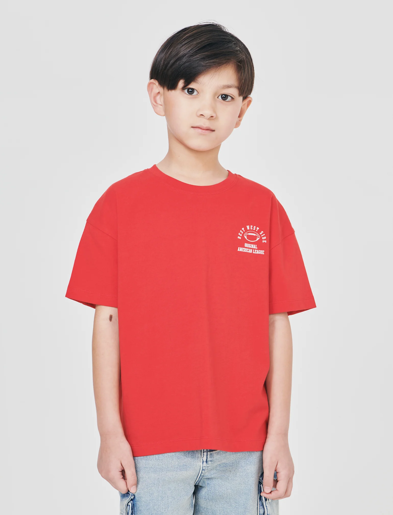 T-shirt loose mezza manica estiva - Rosso - Image 3