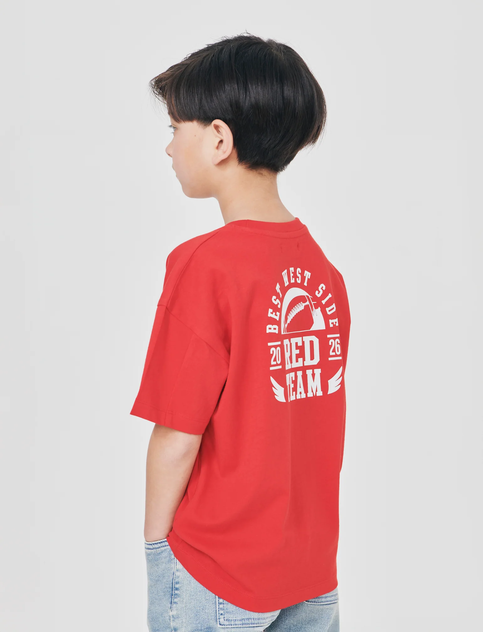 T-shirt loose mezza manica estiva - Rosso - Image 4