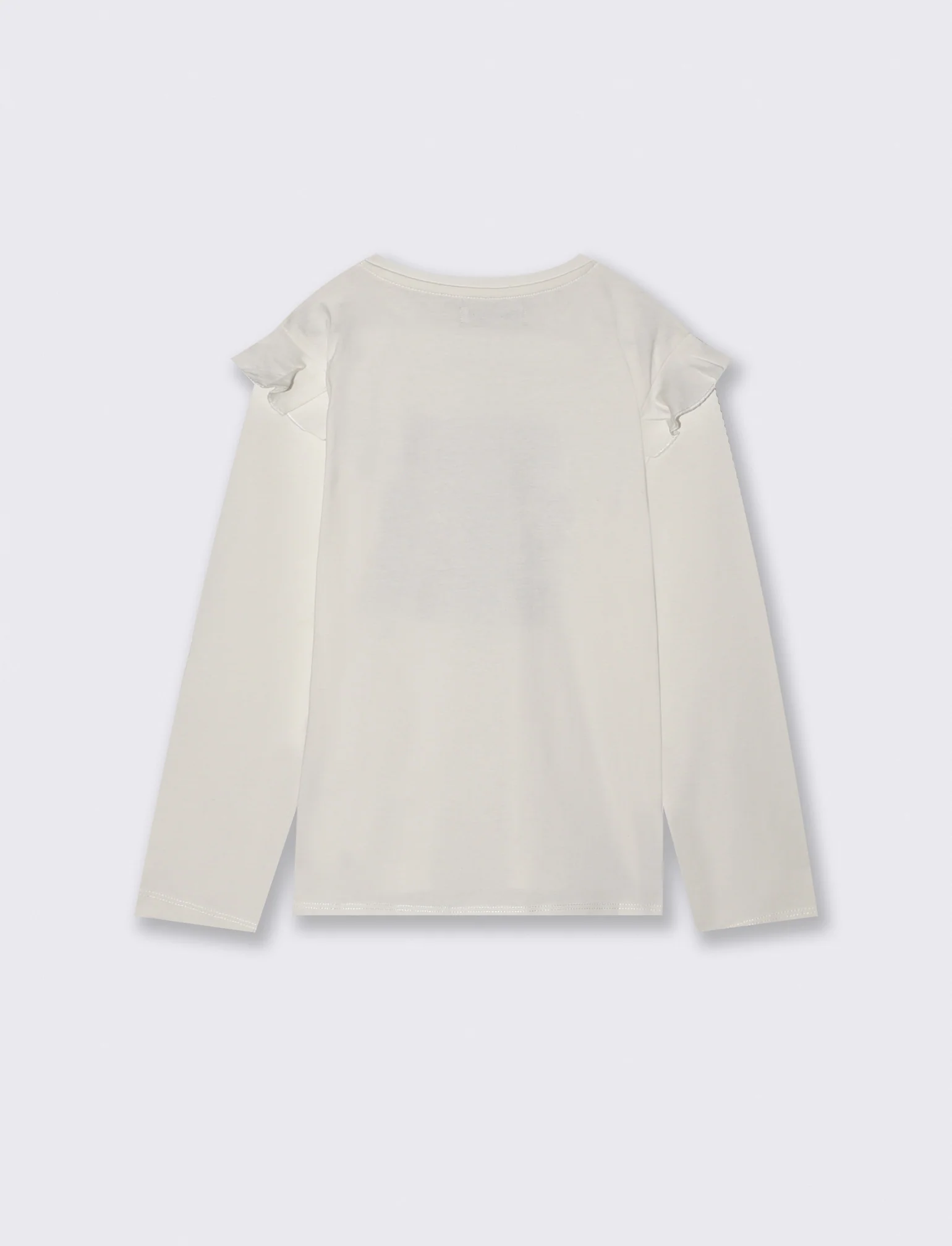 T-shirt lunga con rouches e stampa vivace - Bianco latte - Image 2