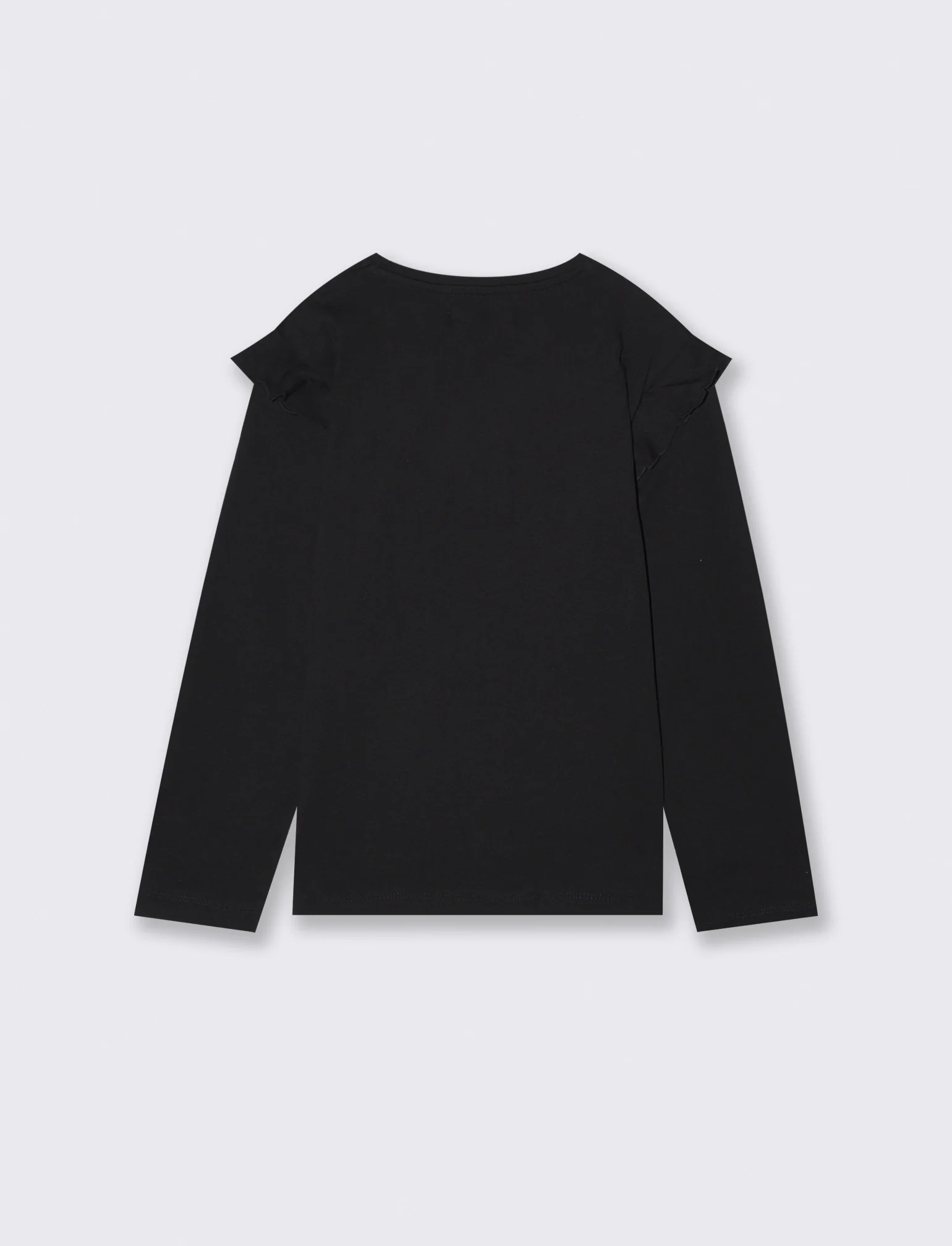 T-shirt lunga con rouches e stampa vivace - Nero - Image 2