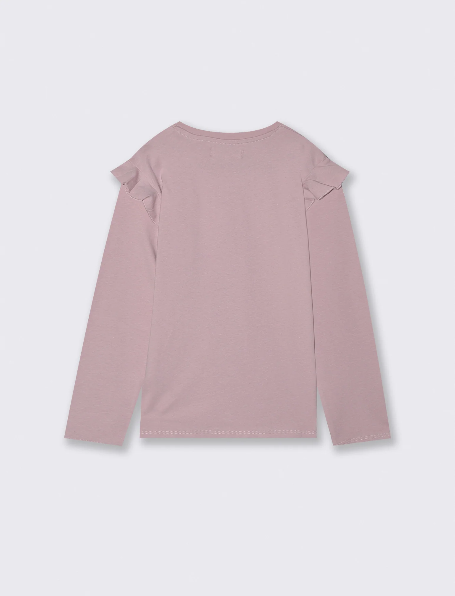 T-shirt lunga con rouches e stampa vivace - Rosa polvere - Image 2