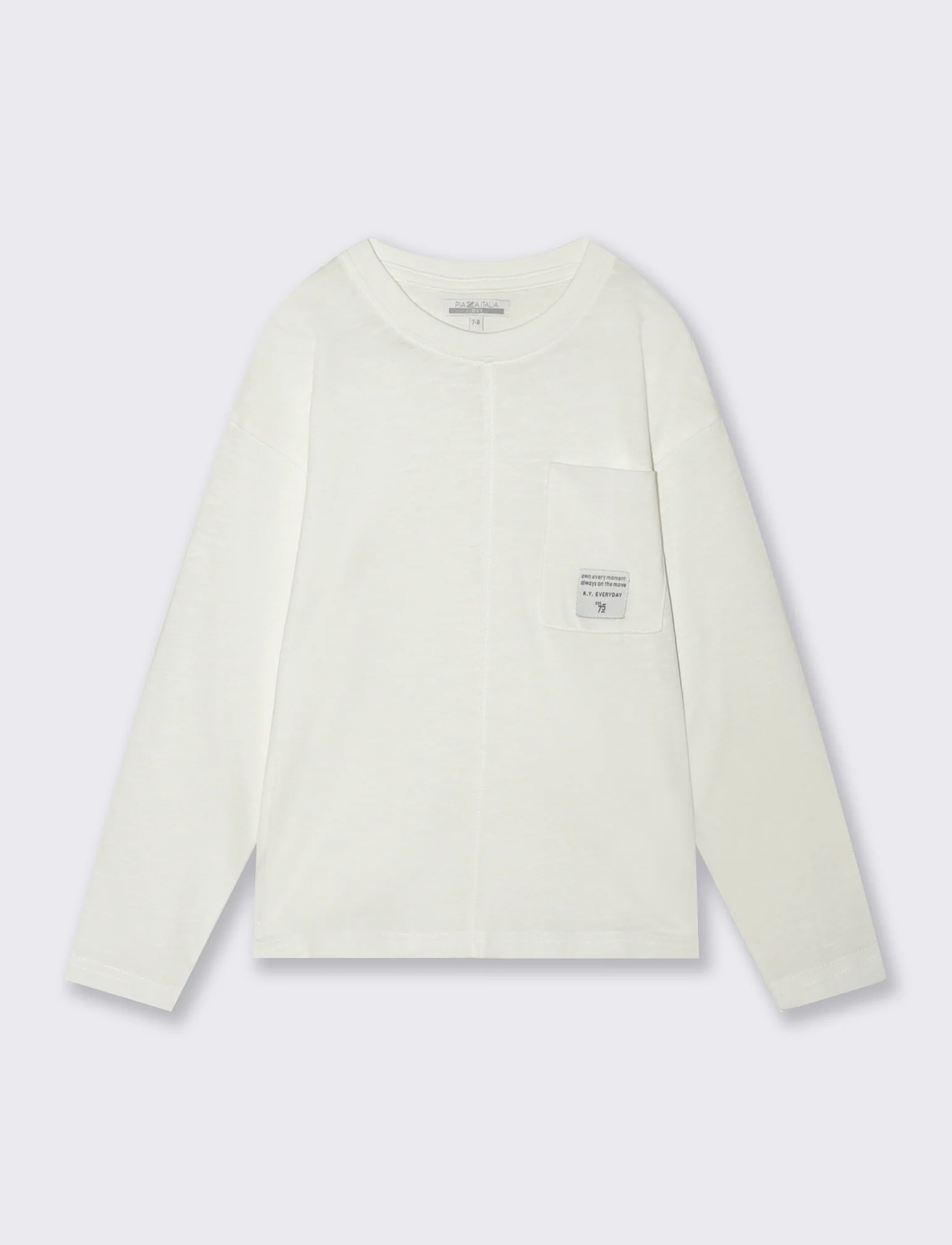 T-shirt lunga in cotone fiammato versatile - Bianco latte