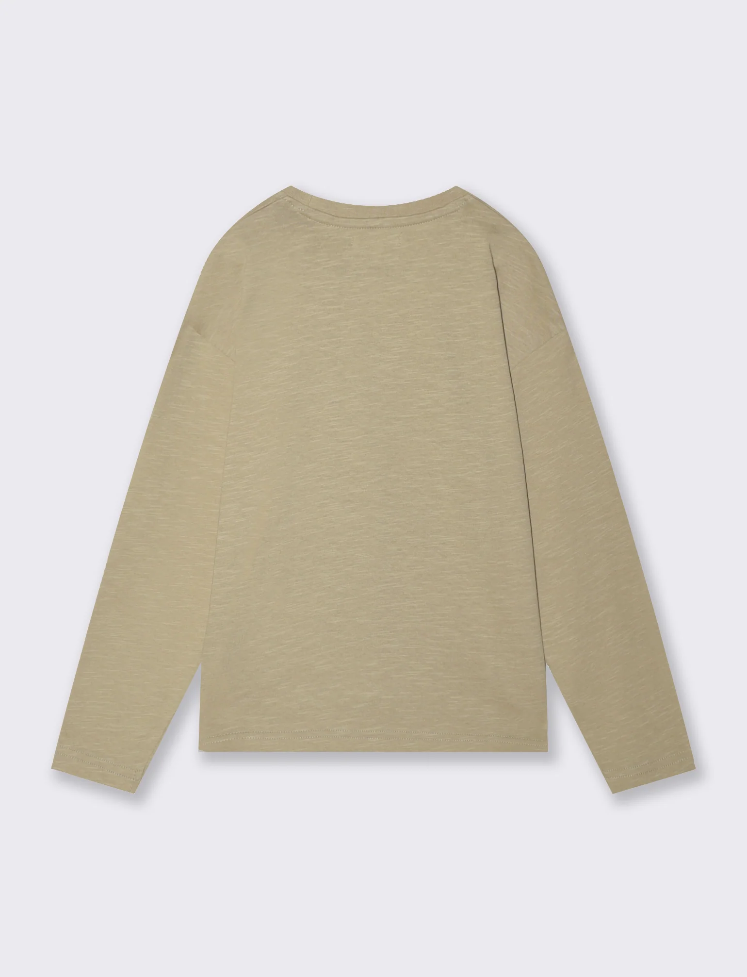 T-shirt lunga in cotone fiammato versatile - Verde salvia - Image 2