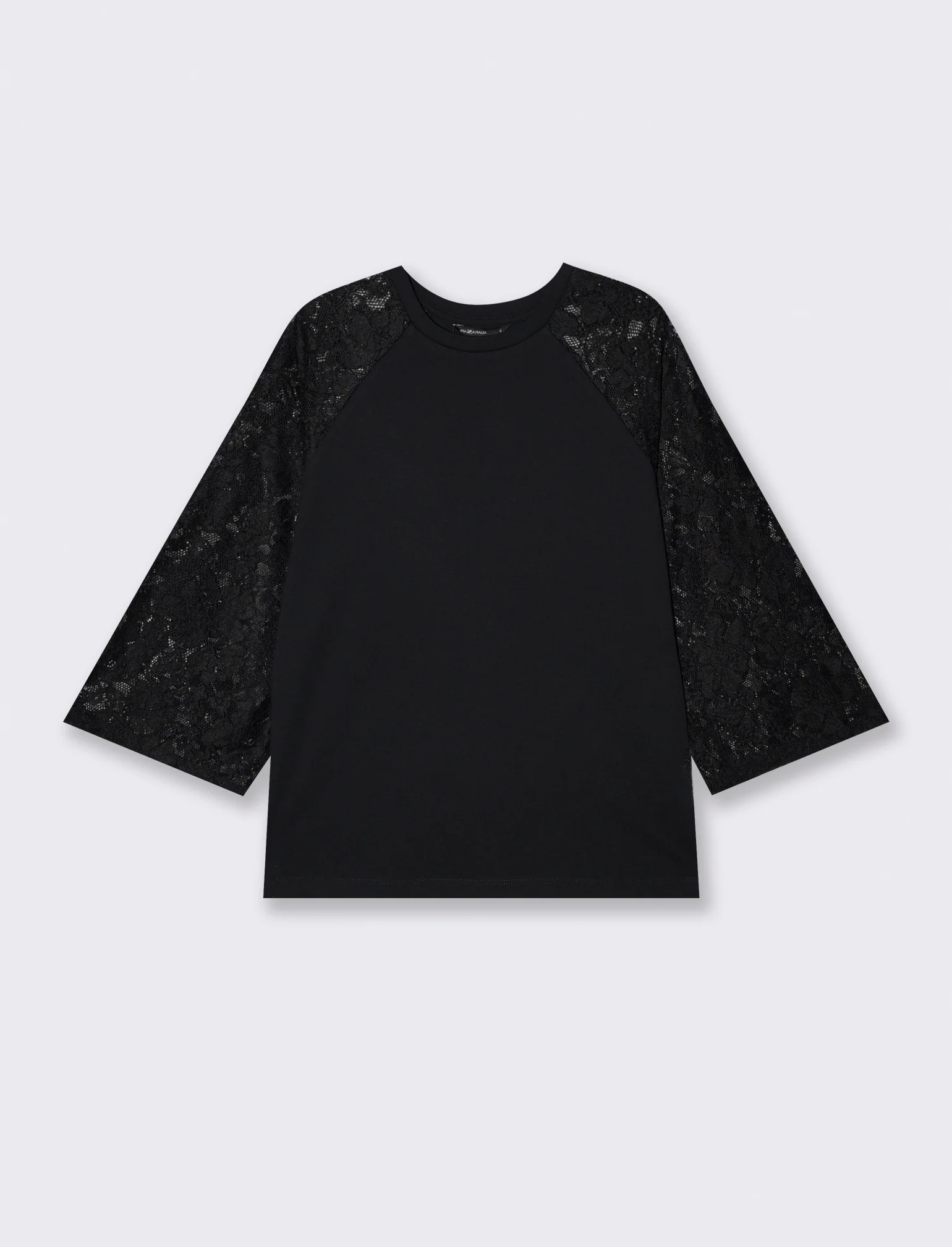 T-shirt manica a tre quarti - Nero