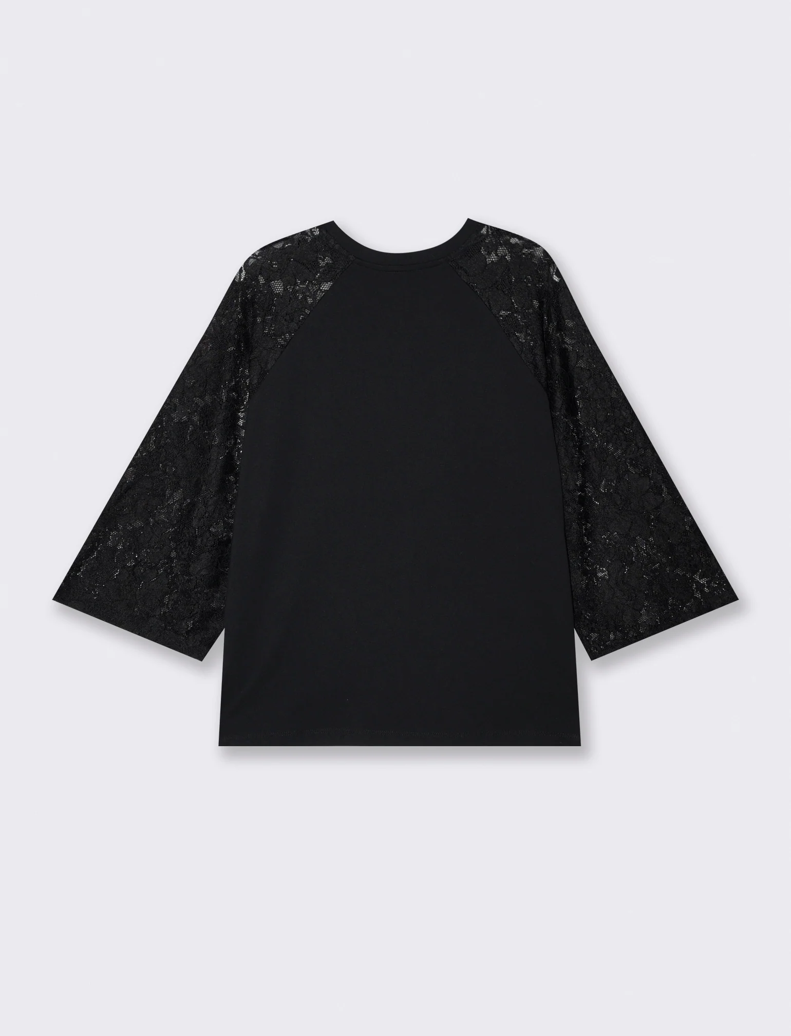 T-shirt manica a tre quarti - Nero - Image 2