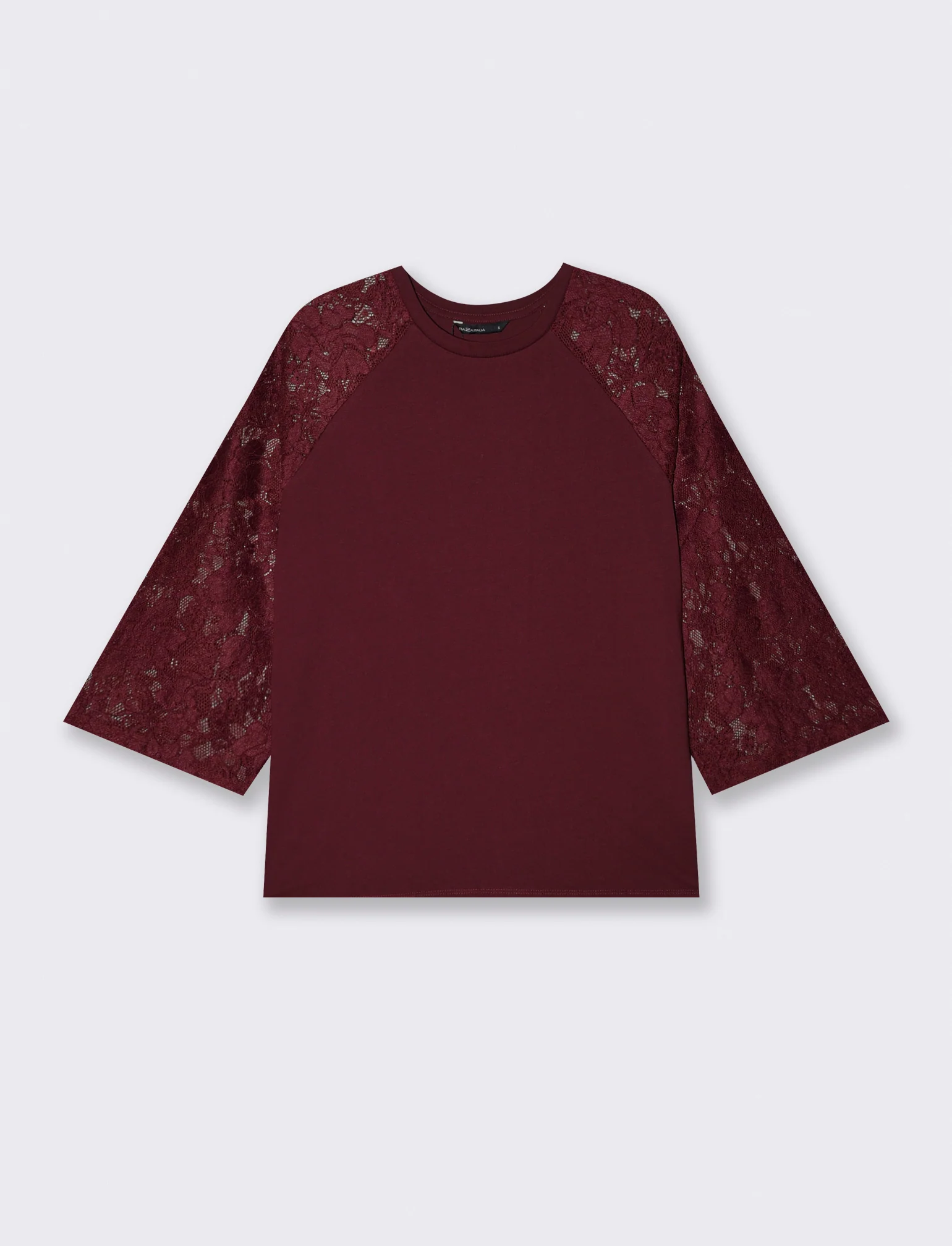 T-shirt manica a tre quarti - Viola prugna