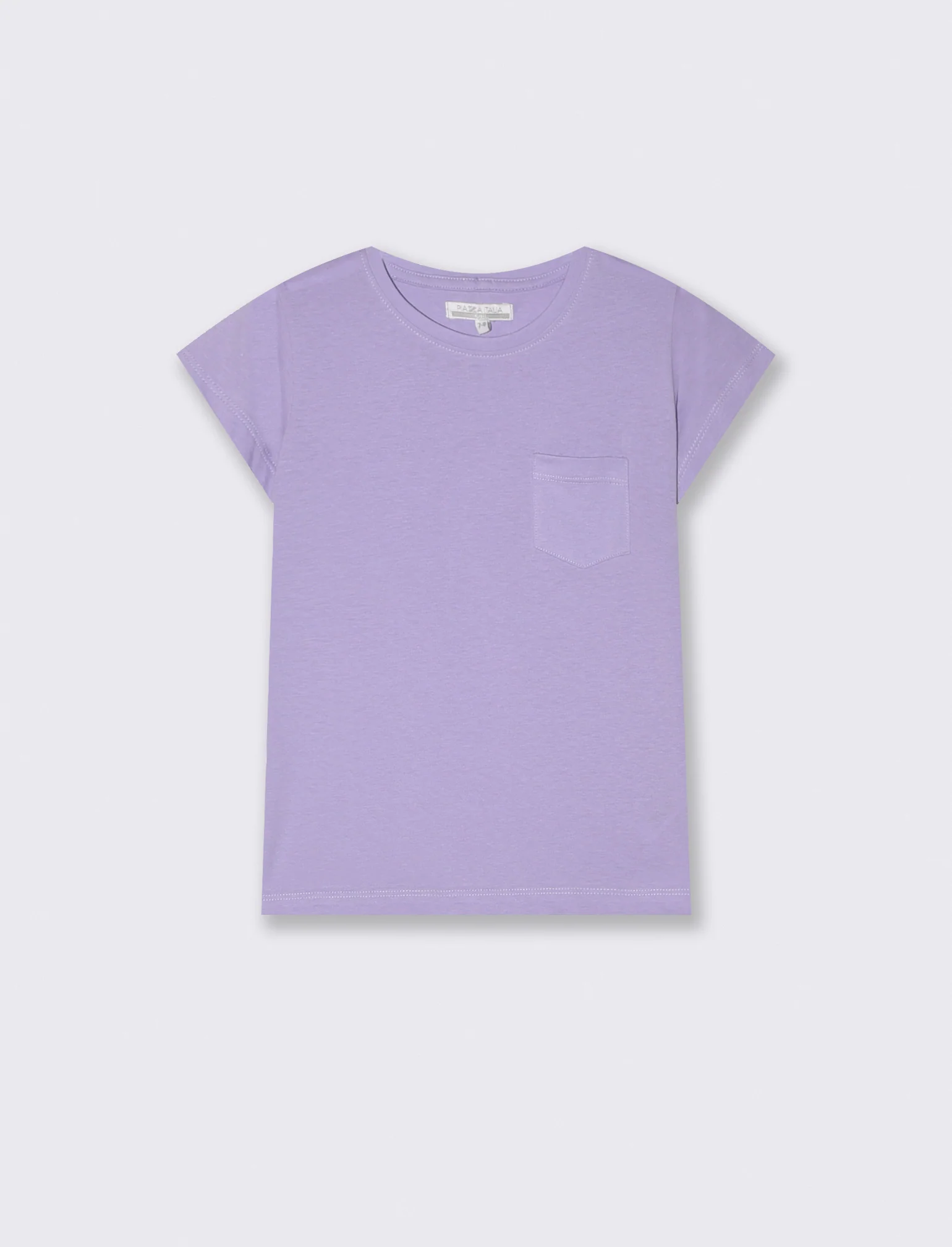 T-shirt manica corta bambina con taschino - Lilla