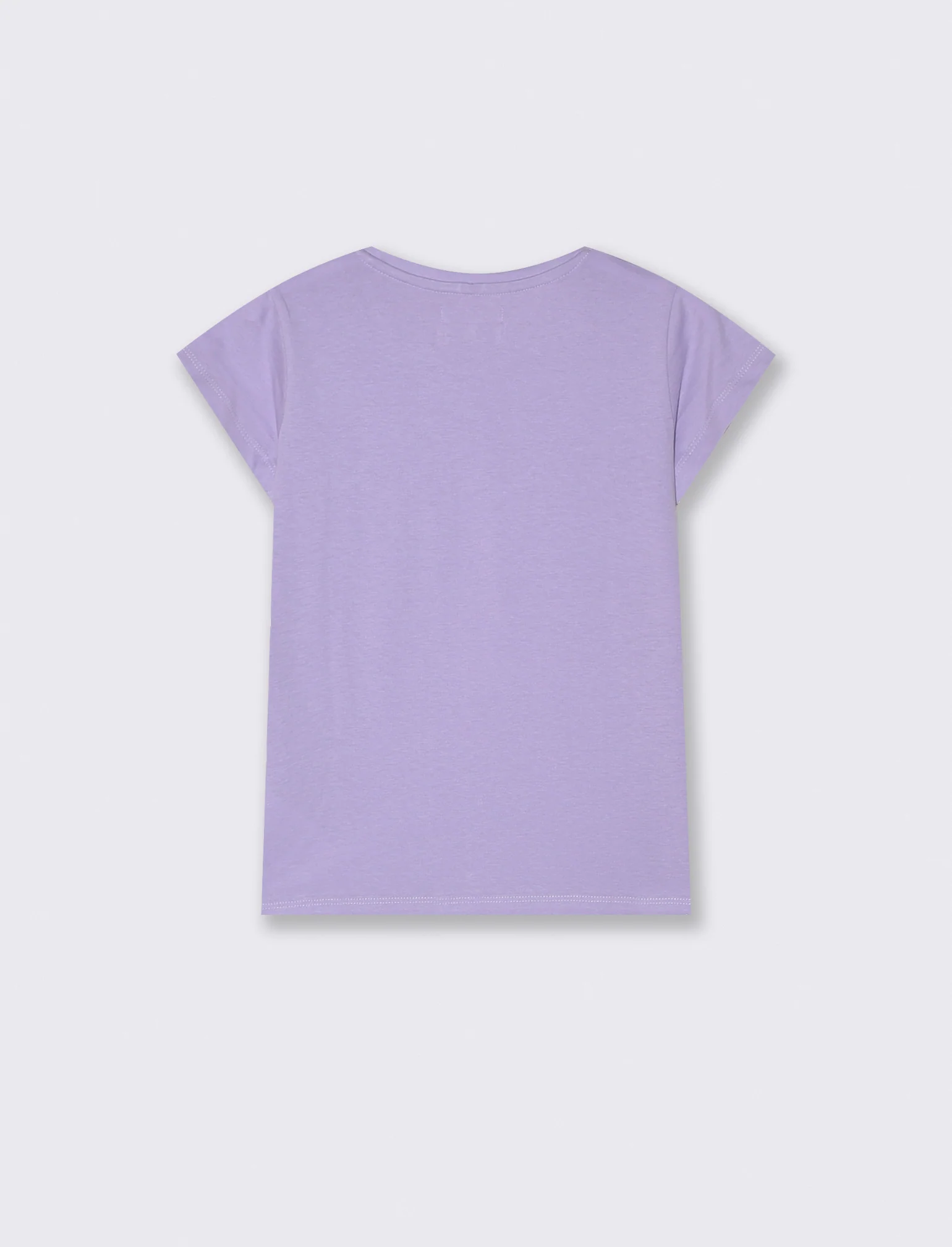 T-shirt manica corta bambina con taschino - Lilla - Image 2