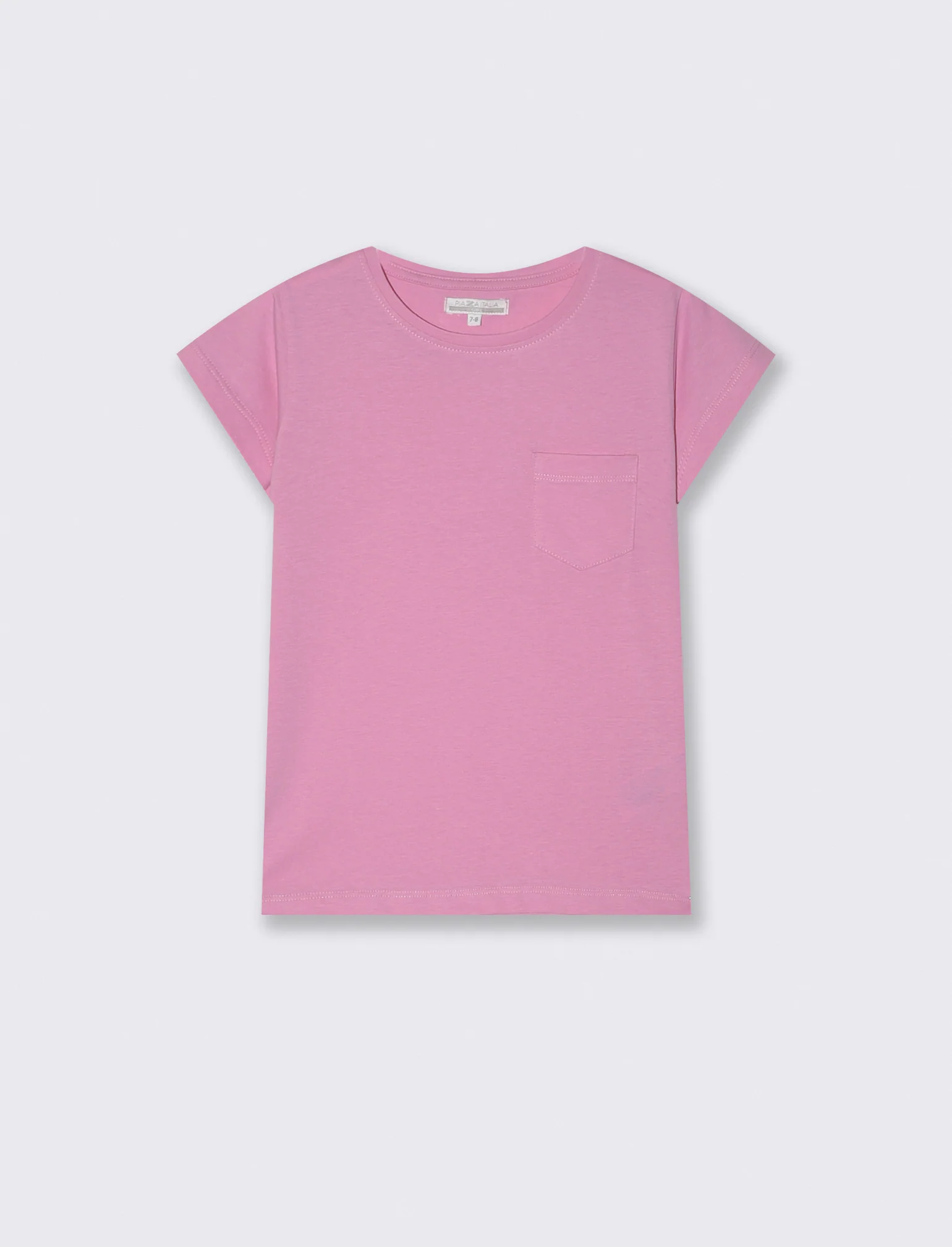 T-shirt manica corta bambina con taschino - Rosa