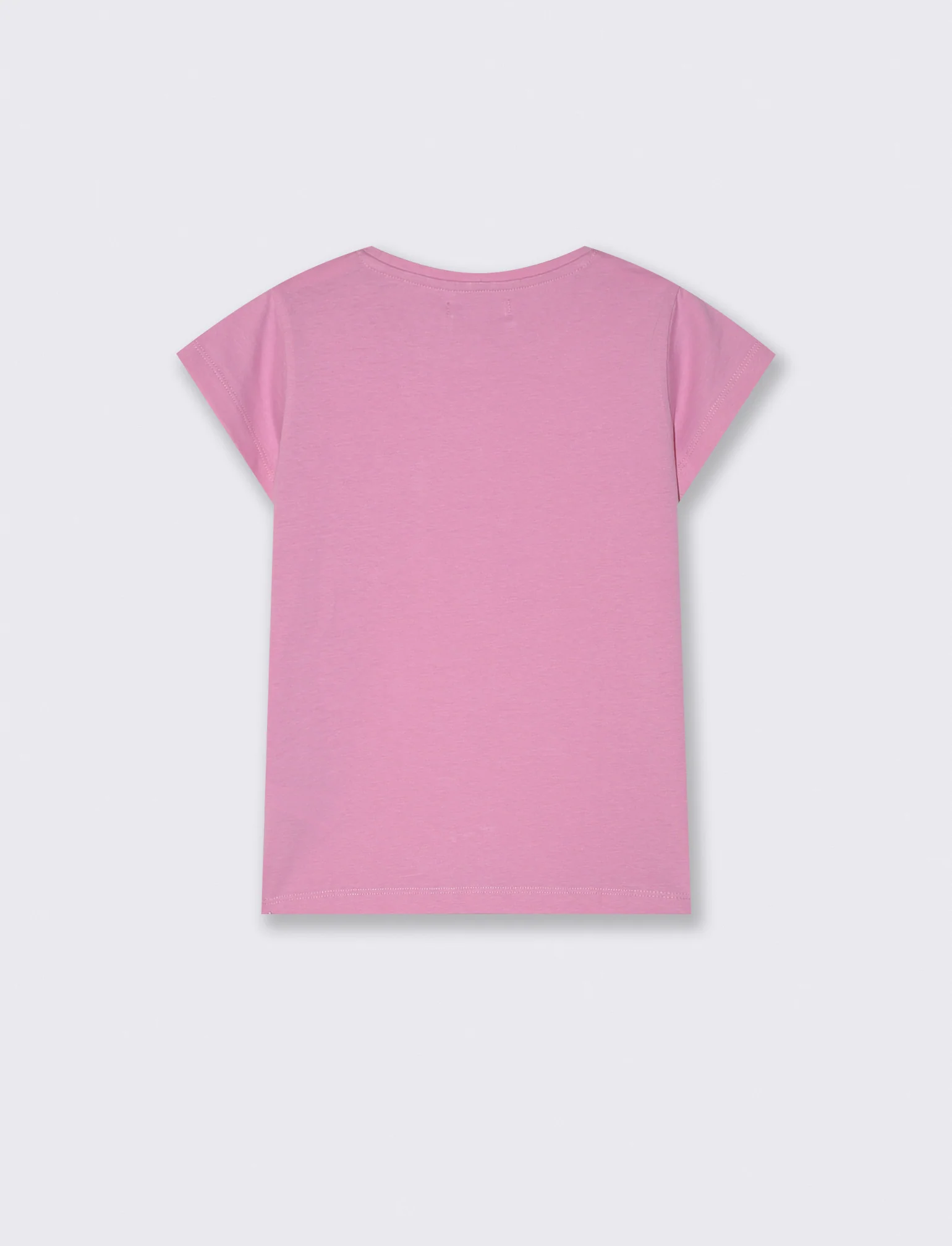 T-shirt manica corta bambina con taschino - Rosa - Image 2