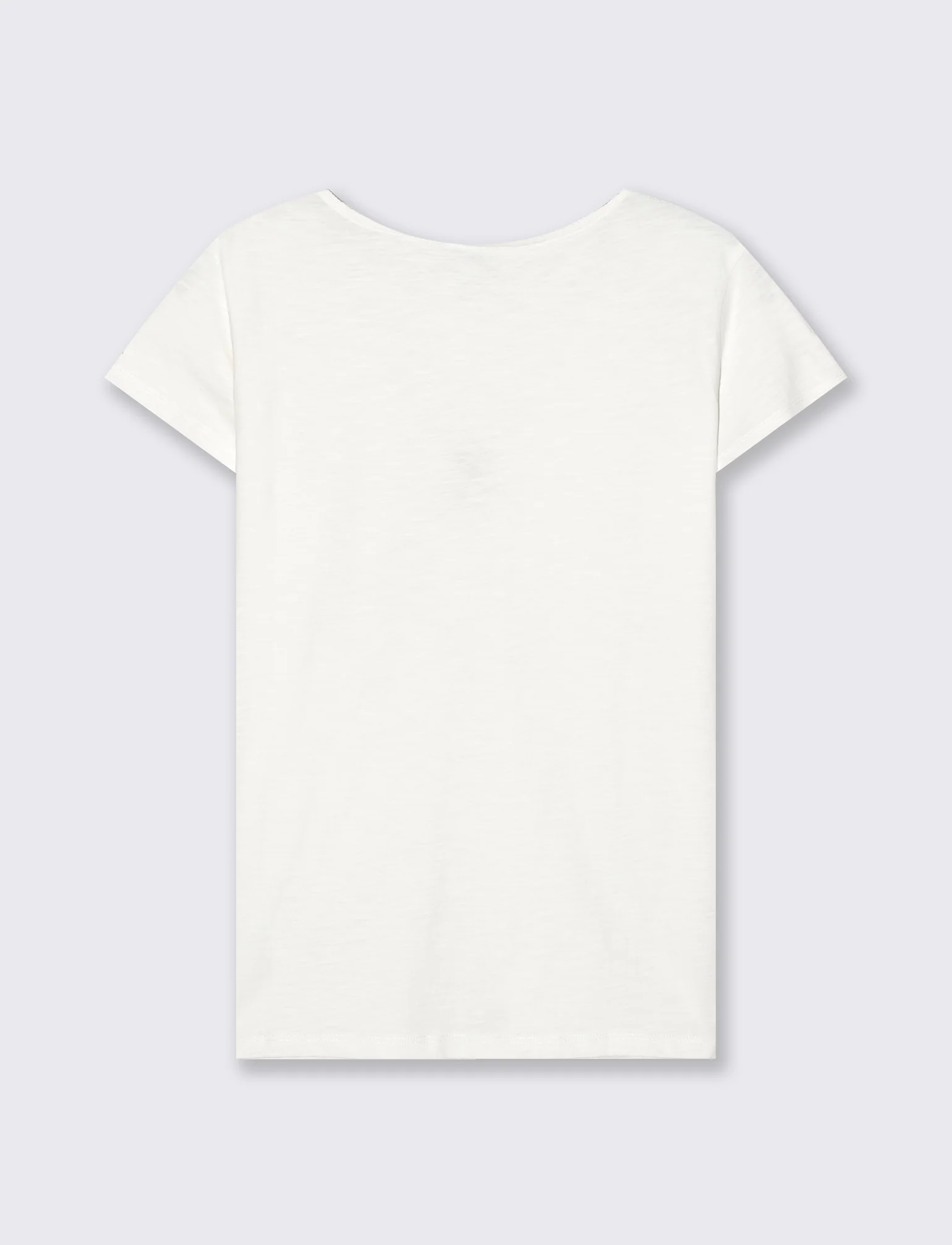 T-shirt manica corta con scollo anello - Avorio - Image 2