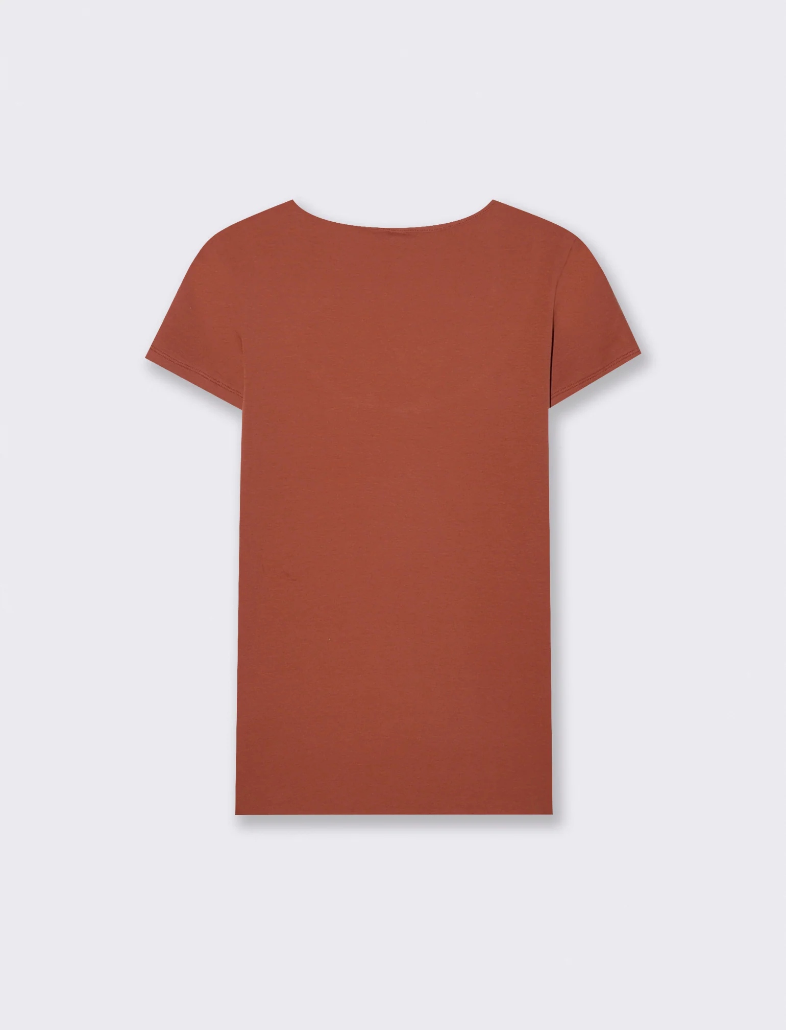 T-shirt manica corta con scollo incrociato - Cognac - Image 2