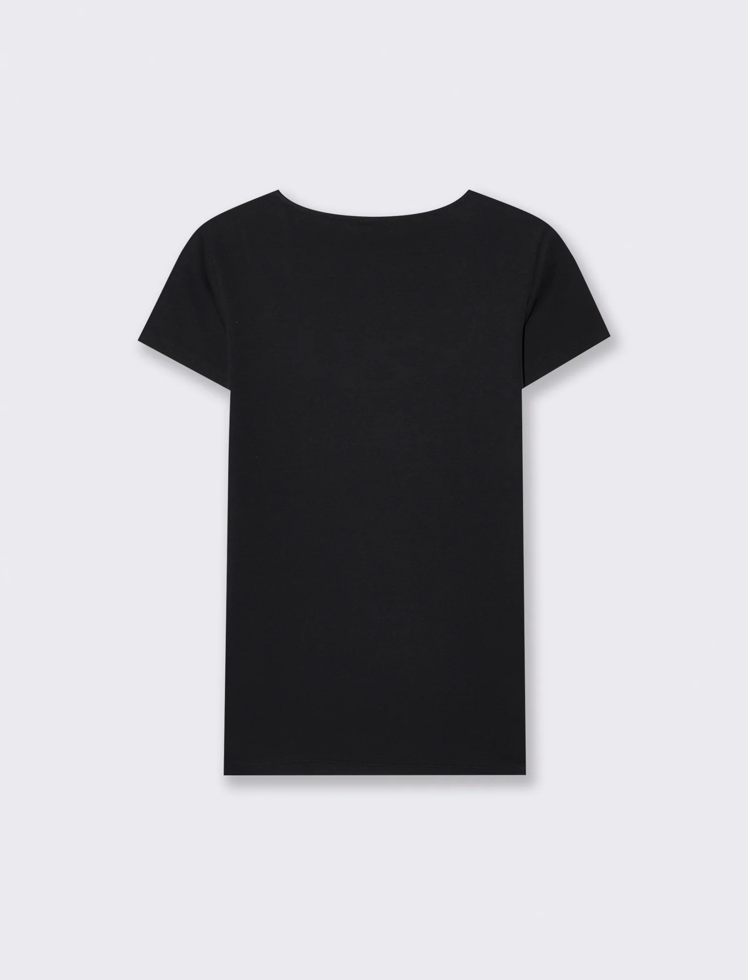 T-shirt manica corta con scollo incrociato - Nero - Image 2