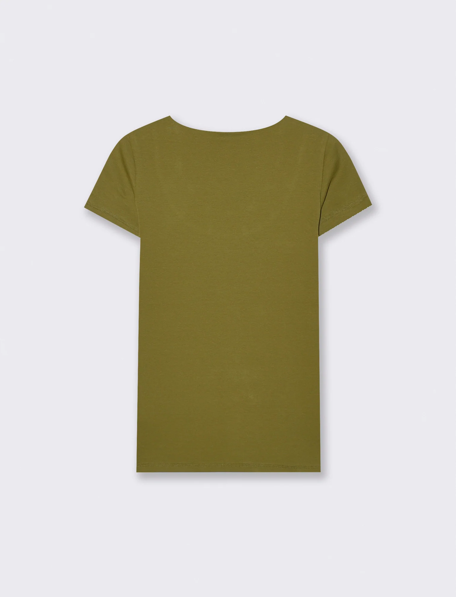 T-shirt manica corta con scollo incrociato - Verde abete - Image 2