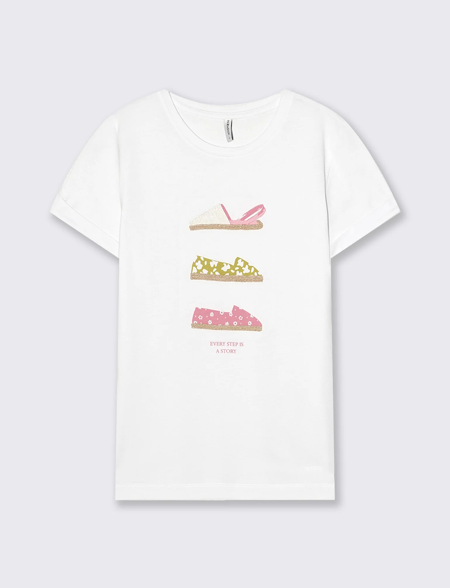 T-Shirt Manica Corta con Stampa - Bianco