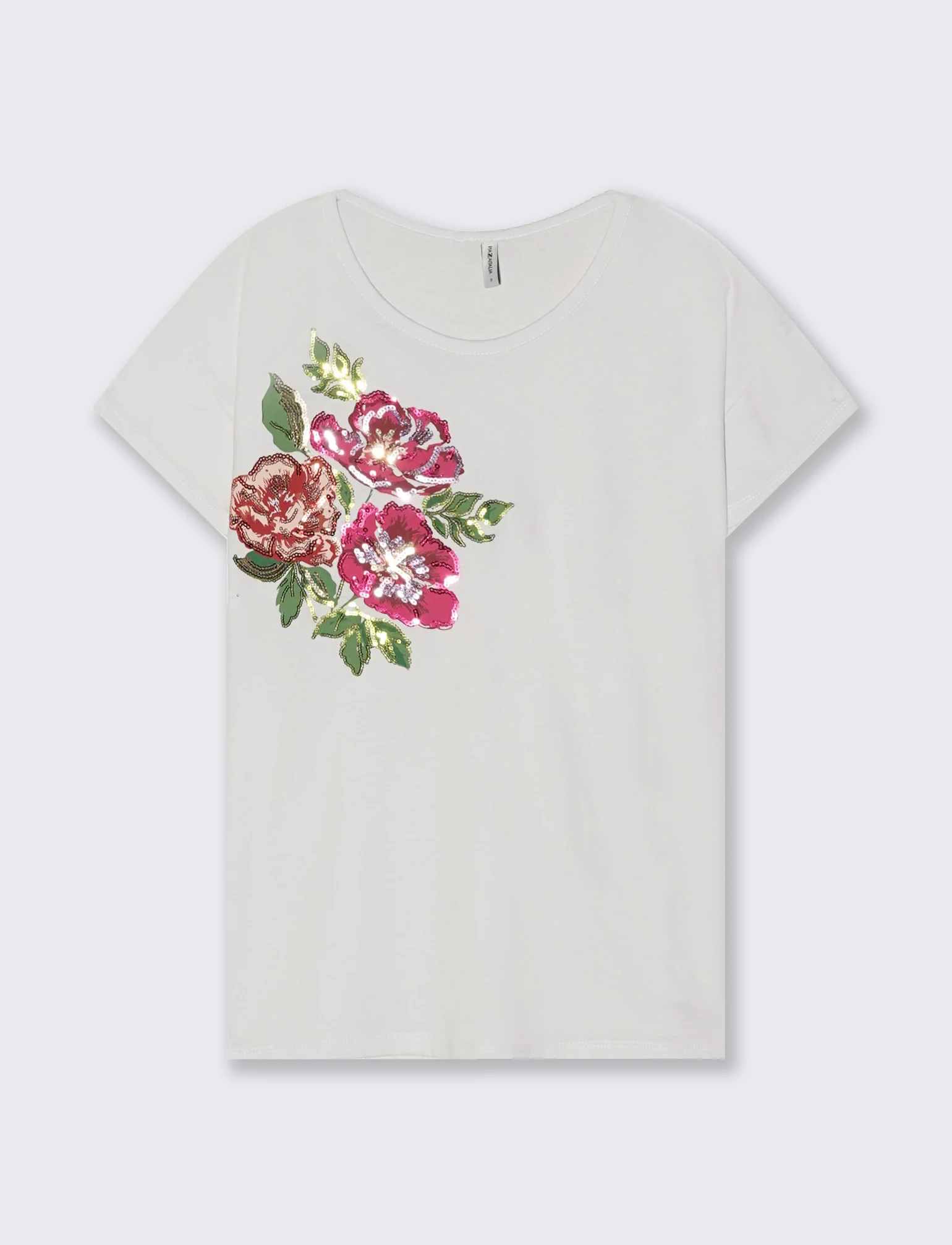 T-Shirt Manica Corta con Stampa e Paillettes - var 1 - Image 4