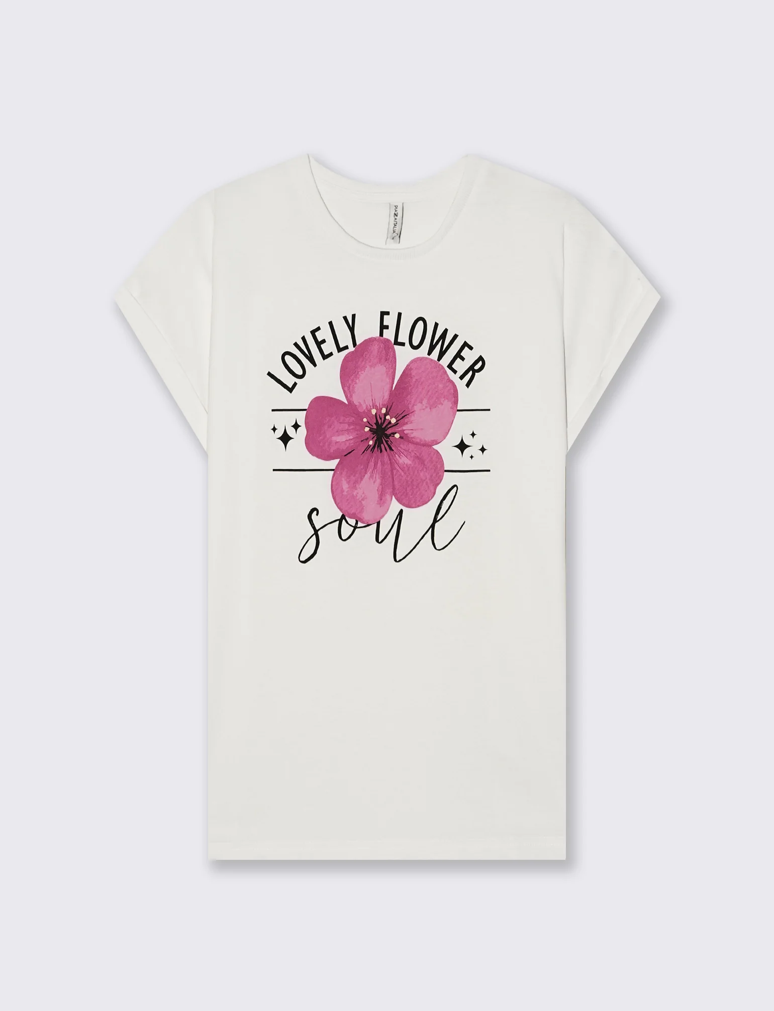 T-Shirt Manica Corta con Stampa e Spalle Scesa - var 2 - Image 2