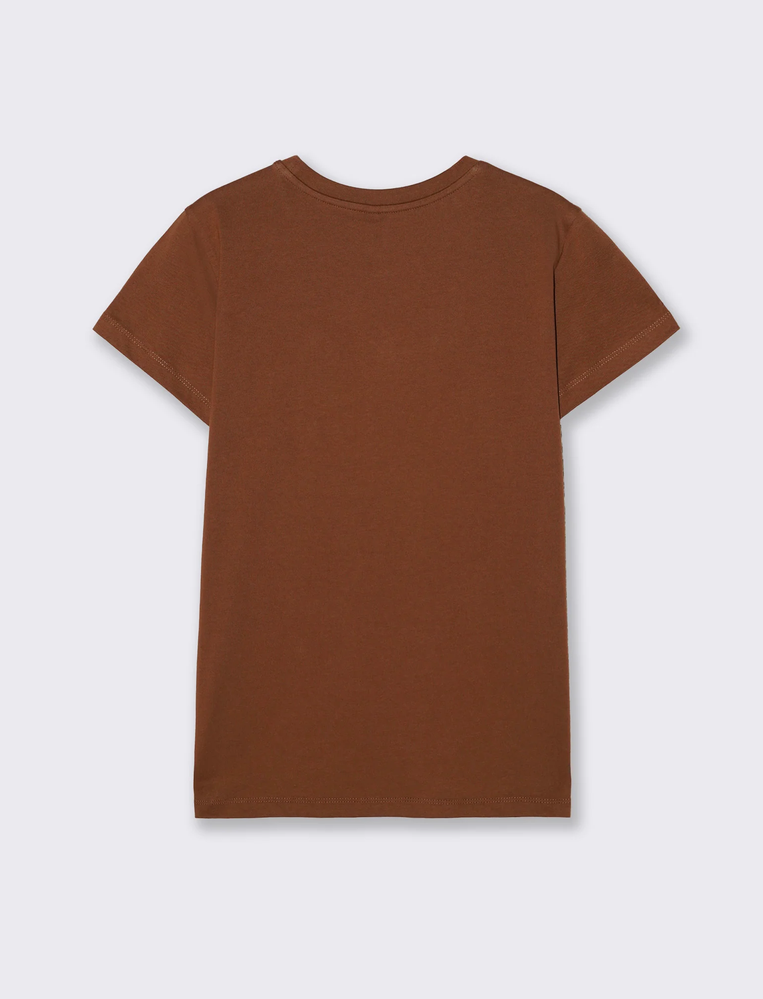 T-Shirt Manica Corta con Stampa - Marrone tabacco - Image 2