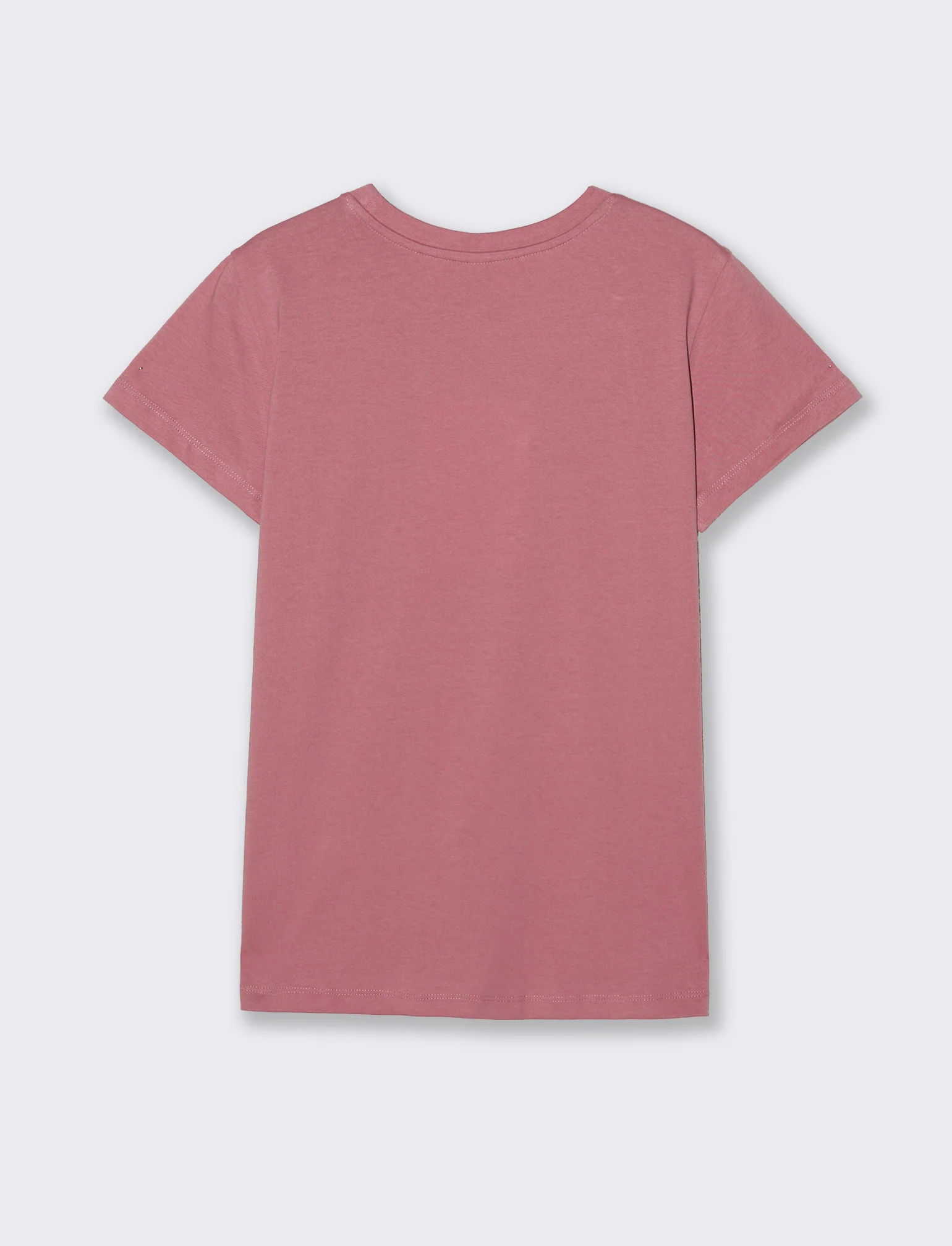 T-Shirt Manica Corta con Stampa - Rosa polvere - Image 2