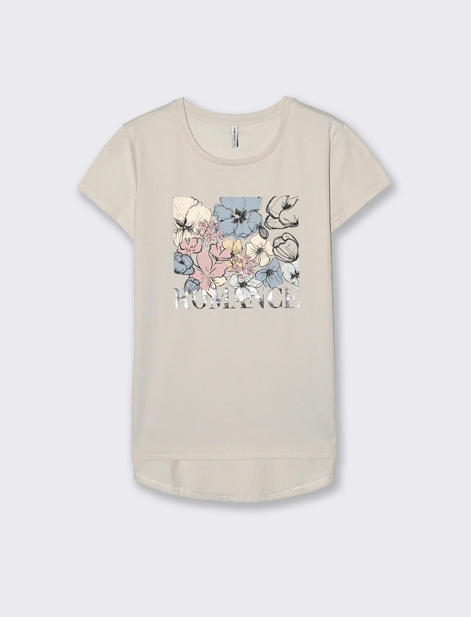 T-Shirt Manica Corta con Stampa - Sabbia - Image 2