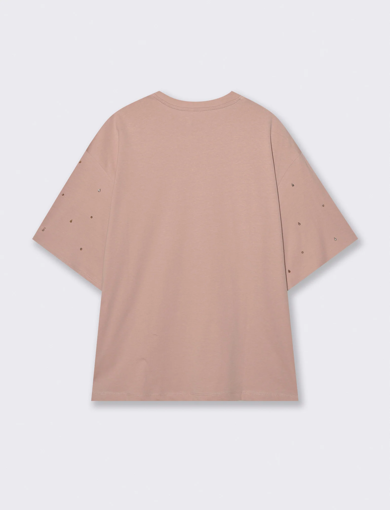 T-Shirt Manica Corta con Strass - Rosa antico - Image 2
