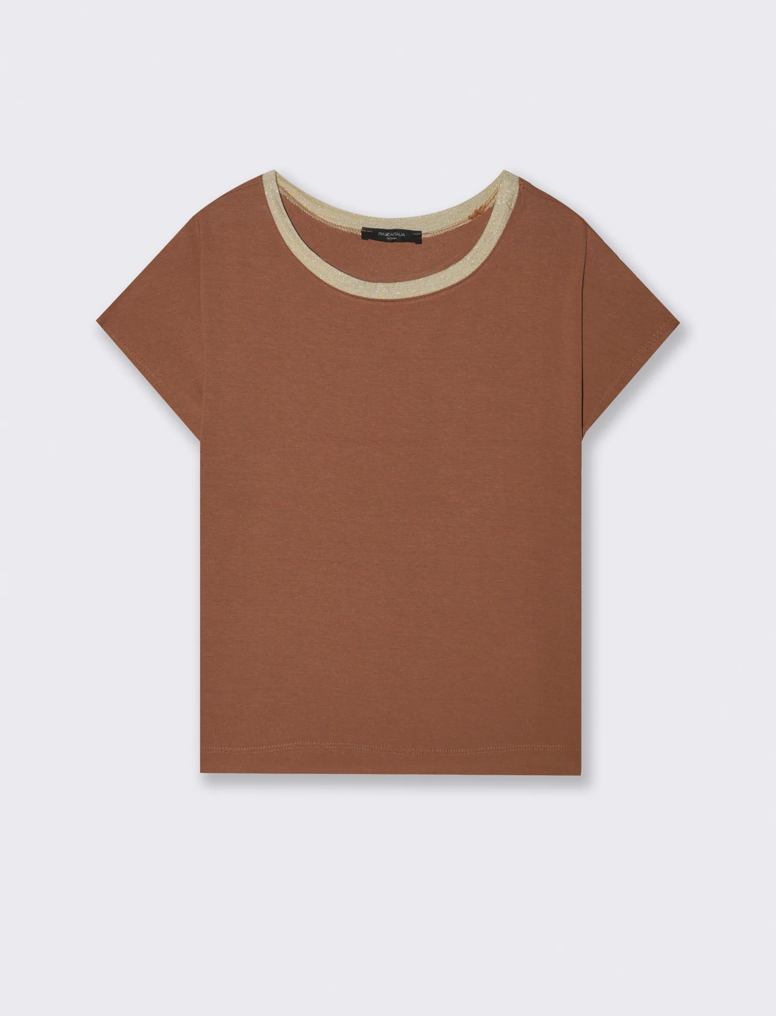 T-SHIRT MANICA CORTA - Marrone tabacco - Image 3