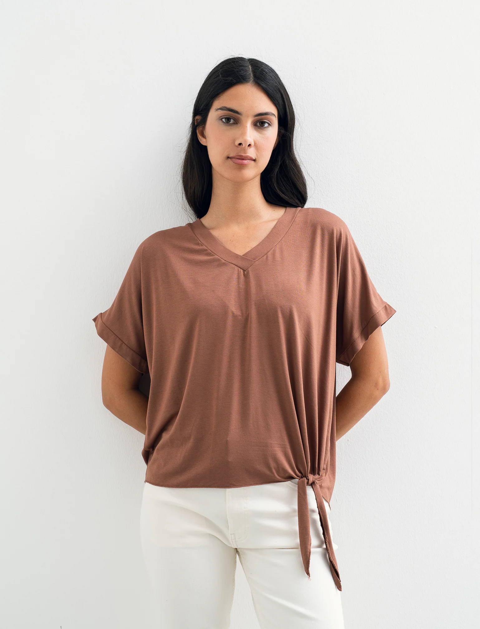 T-SHIRT MANICA CORTA - Marrone tabacco - Image 2