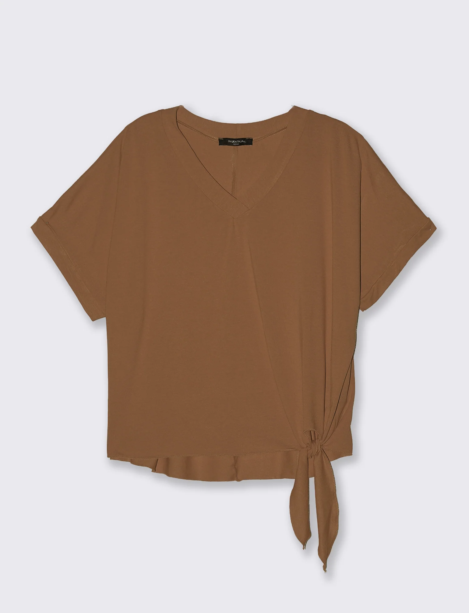 T-SHIRT MANICA CORTA - Marrone tabacco - Image 3