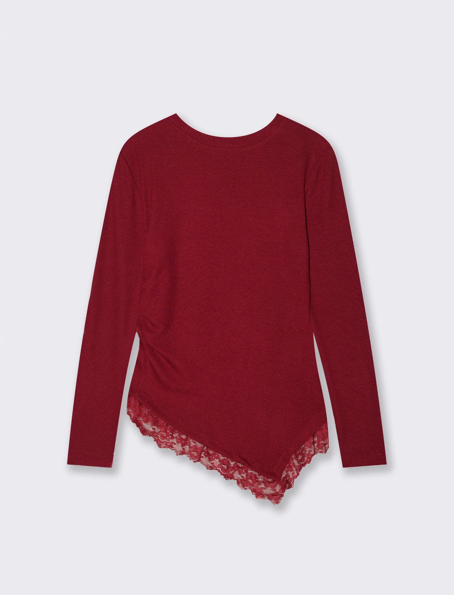 T-SHIRT MANICA LUNCA CON INSERTO - Bordeaux