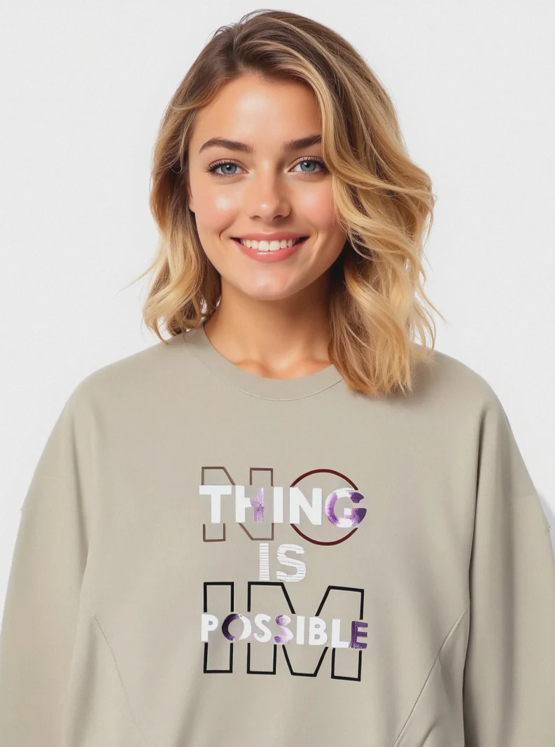 T-SHIRT MANICA LUNGA - Bianco gesso