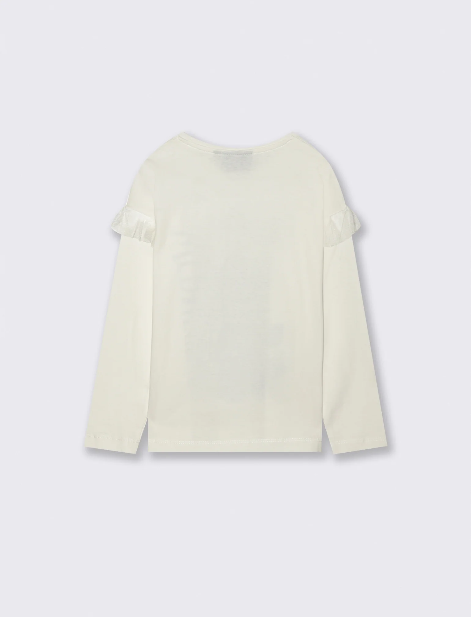 T-shirt manica lunga con rouches e stampa Wednesday - Bianco - Image 2