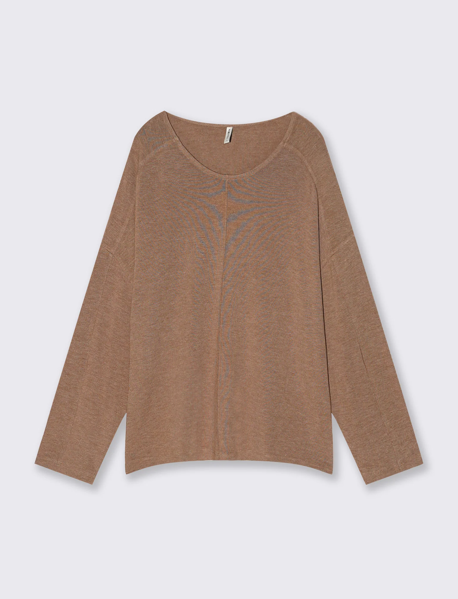 T-Shirt Manica Lunga con Spalla Scesa - Cammello - Image 3