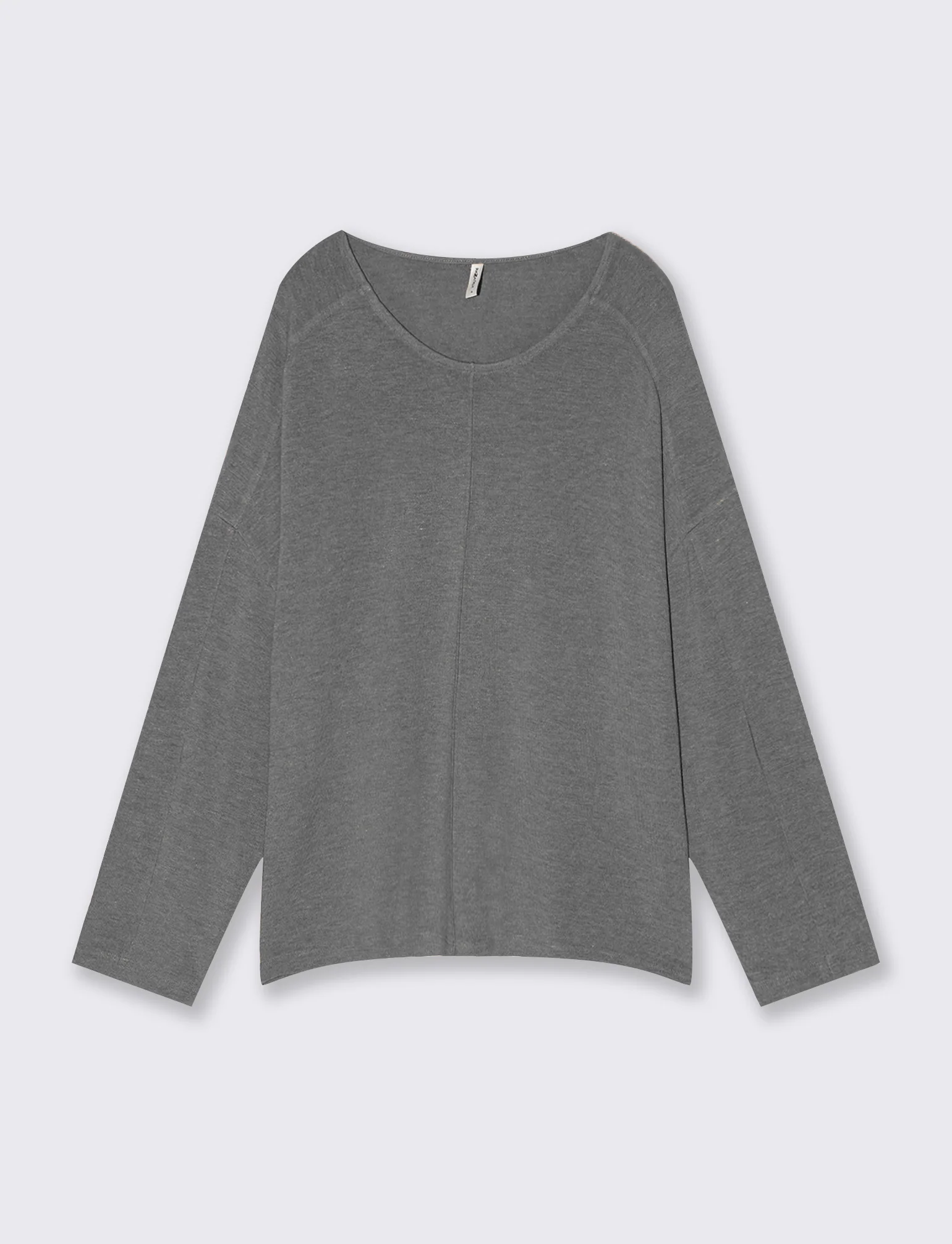 T-Shirt Manica Lunga con Spalla Scesa - Grigio scuro - Image 4