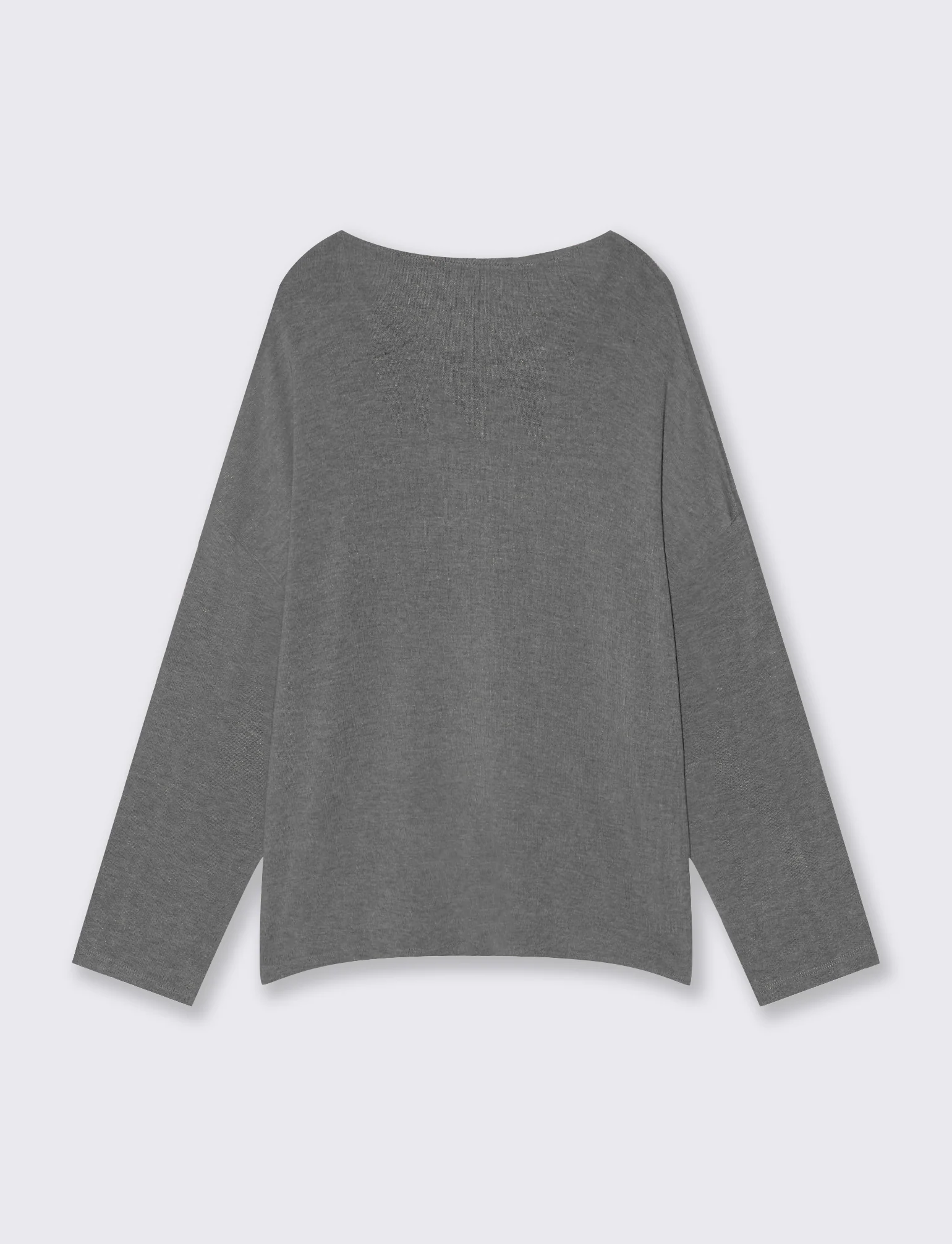 T-Shirt Manica Lunga con Spalla Scesa - Grigio scuro - Image 5
