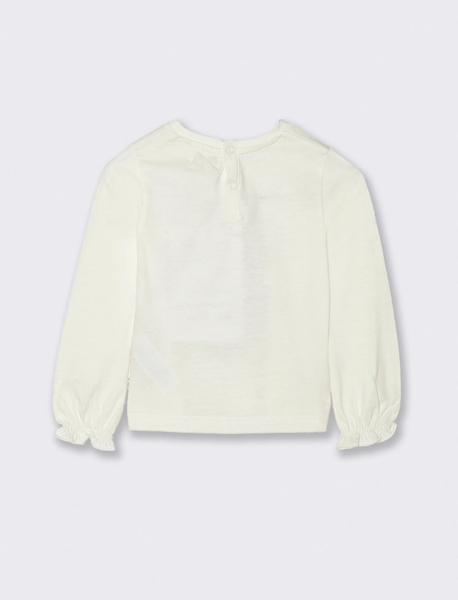 T shirt manica lunga con stampa - Bianco panna - Image 2