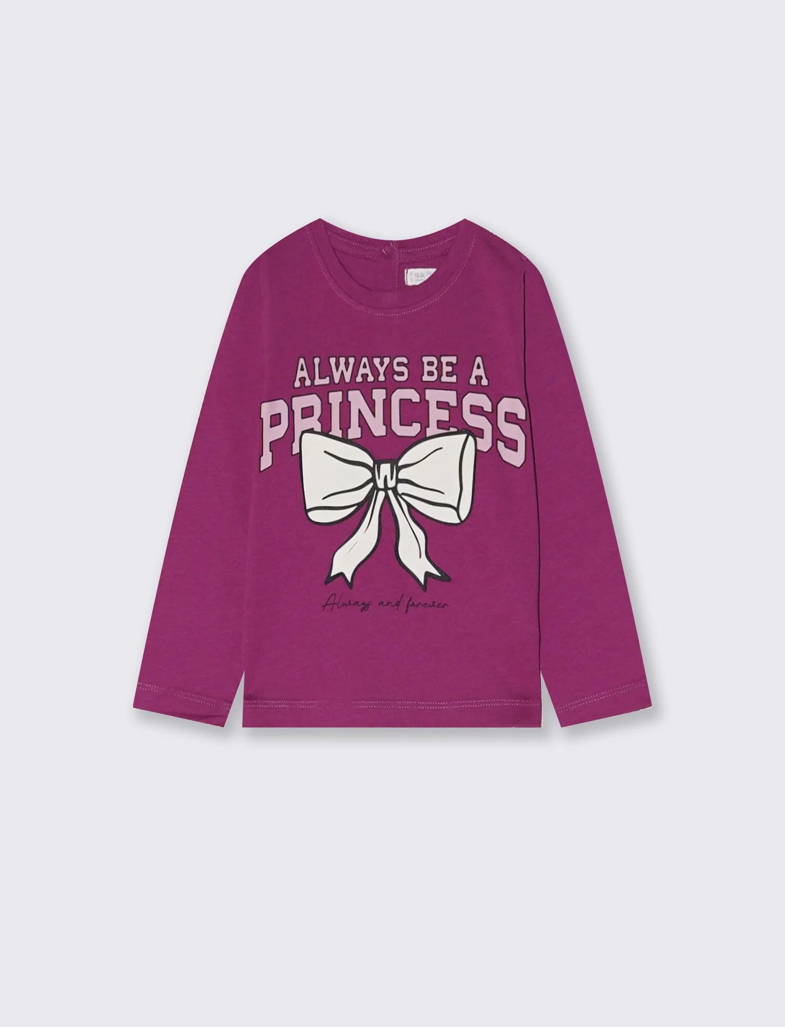 T-shirt manica lunga con stampa colorata - Fuxia azalea