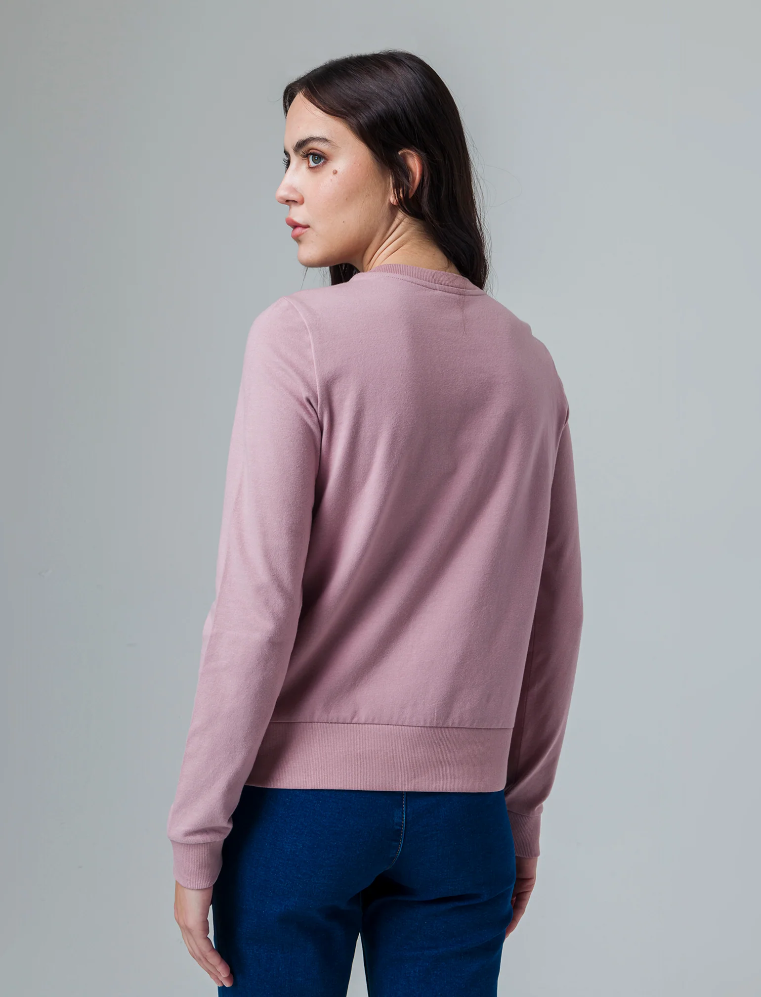 T-shirt manica lunga con stampa da donna - Rosa antico