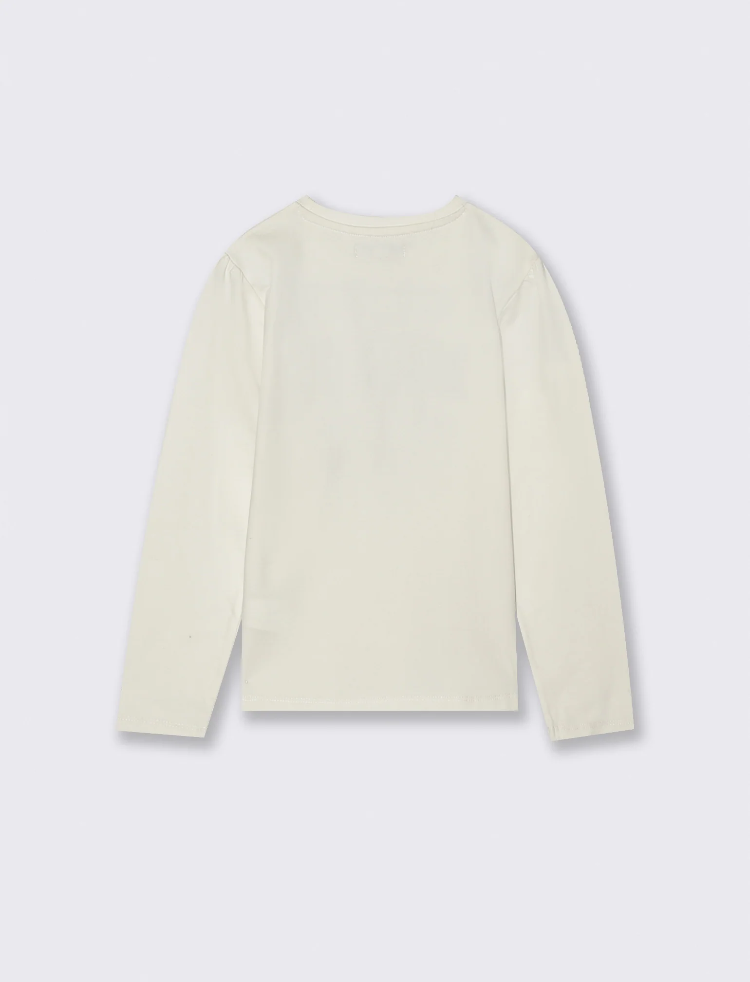 T-shirt manica lunga con stampa e ricamo stile college. - Bianco latte - Image 4
