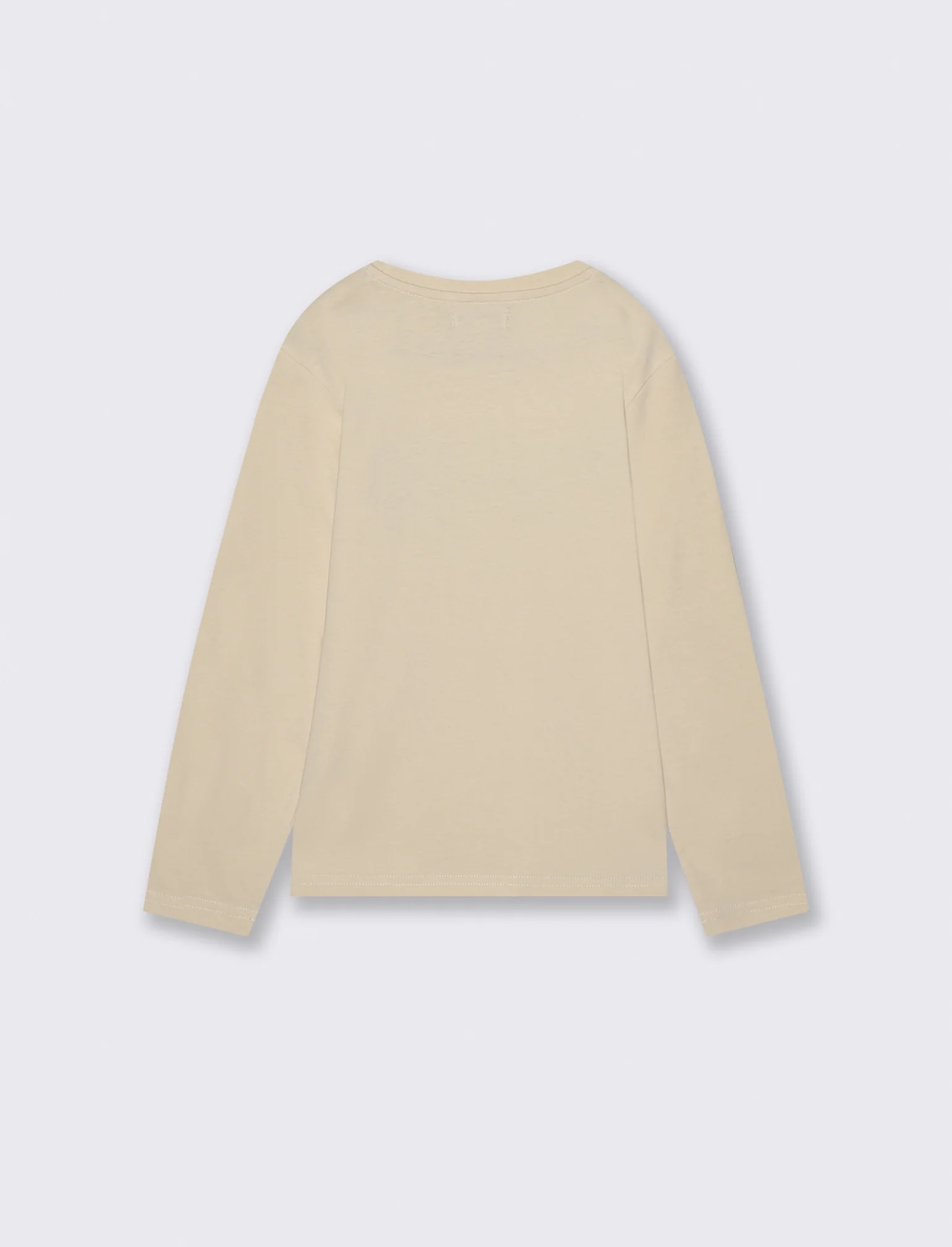 T-shirt manica lunga con stampa frontale - Beige - Image 2