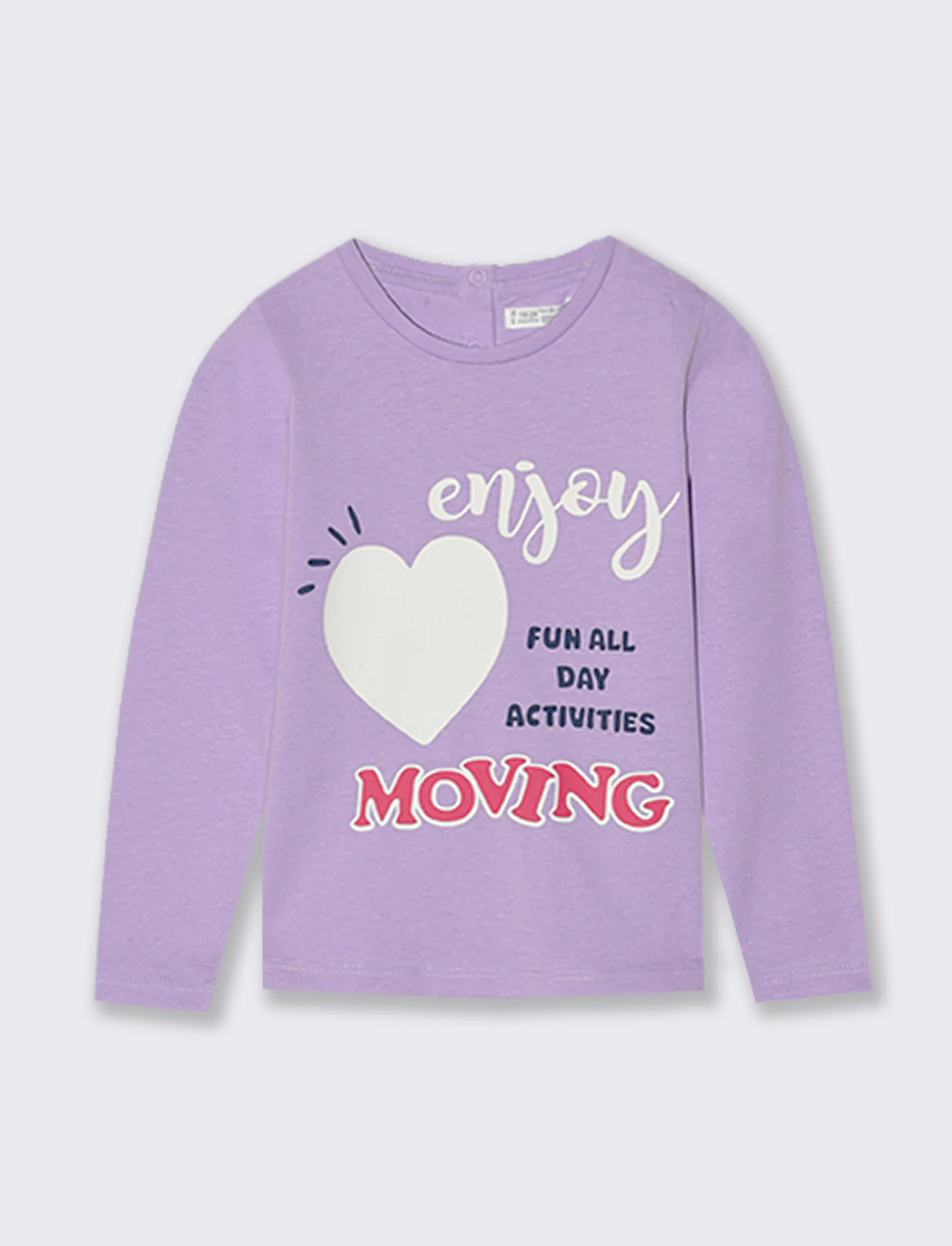 T-SHIRT MANICA LUNGA CON STAMPA - Lilla